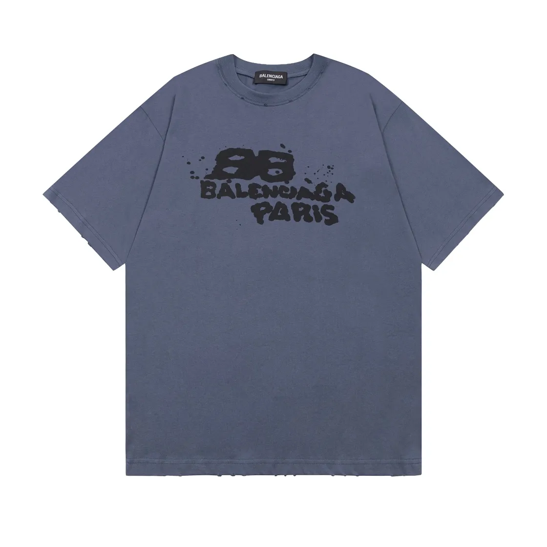 🅿️166 Detailed picture [Top version. Official website quality] BALENCI*GA/Paris BALENCI*GA#BB hand-painted graffiti short-sleeved T-shirt. 2023 spring and summer new product. Brick cabinet synchronization. The fabric is made of Paris ZP custom-woven and dyed 100% cotton double yarn compact cotton. The weight is 260 grams, the cloth surface is clean. The cloth pattern is clear. Soft and comfortable. Good color fastness. Not easy to change color. The threads are woven and dyed with no color difference. The printing uses a circular machine to imitate hand-painted effects. No burrs. The color follows the original board. The brick cabinet is restored. The version adopts the OS loose shoulder version. Same style for men and women. Coding: BL223001 Color: black, white, gray blue, pink Size: XS S M L
