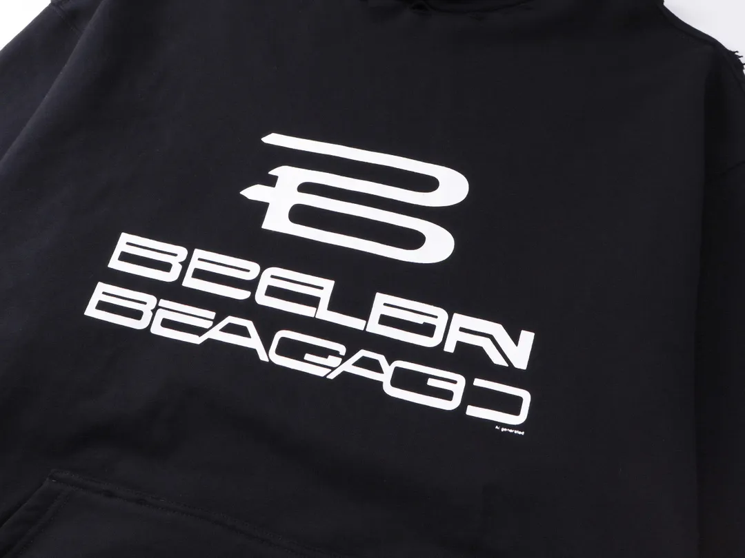 🅿️320 real photos [Top version. Official website quality] BALENCI*GA/Paris AI GENERATED HOODIE series new hooded sweatshirt #2024 new style. The front, back, left and right sleeves are printed with the new LOGO, and the ready-made garments are washed and worn. According to the normal practice in Jubie market, black and gray cuff printing are different. #2024 Spring and Summer Brick Cabinet Synchronization Welcome to compare. The fabric is made of Paris ZP custom-woven and dyed cotton double yarn, with a weight of 460 grams. The cloth surface is clean. The cloth pattern is clear, soft and comfortable. The threads are dyed with no color difference. The classic letter LOGO is printed with imported environmentally friendly glue. The letters are clear and the effect is three-dimensional. Restore the brick cabinet, adopt the OS loose shoulder style. Same style for men and women. Code: BL238917 Color: black, floral gray Size: XS S M L