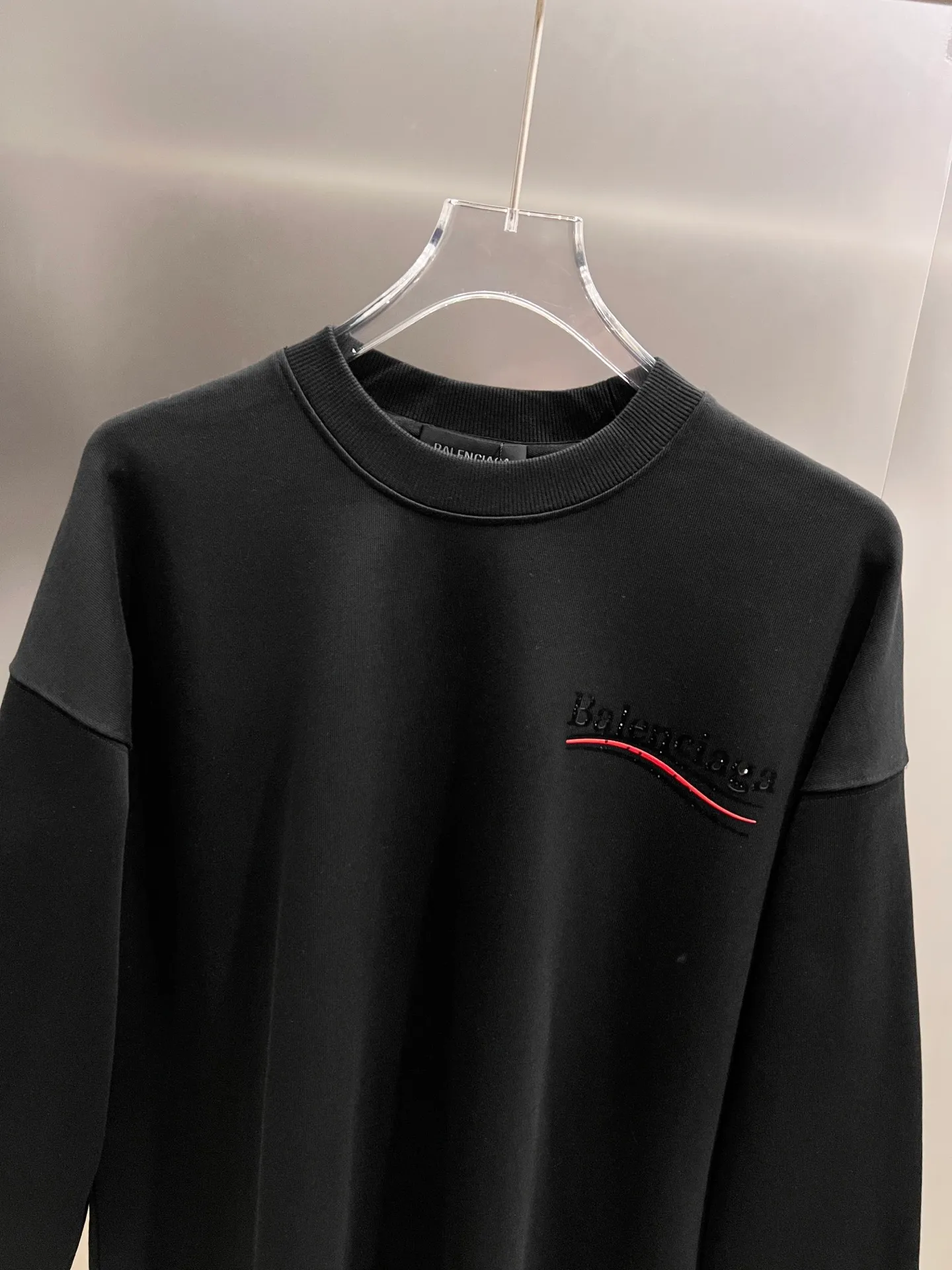 🅿️260 BAL Balenciaga 2025 Autumn and Winter New Style Round Neck Long Sleeve Sweater Classic Coke Logo Print + Hot Diamond Process Uniform Loose Version for Men and Women S M L XL XXL Five Codes Color: Black White