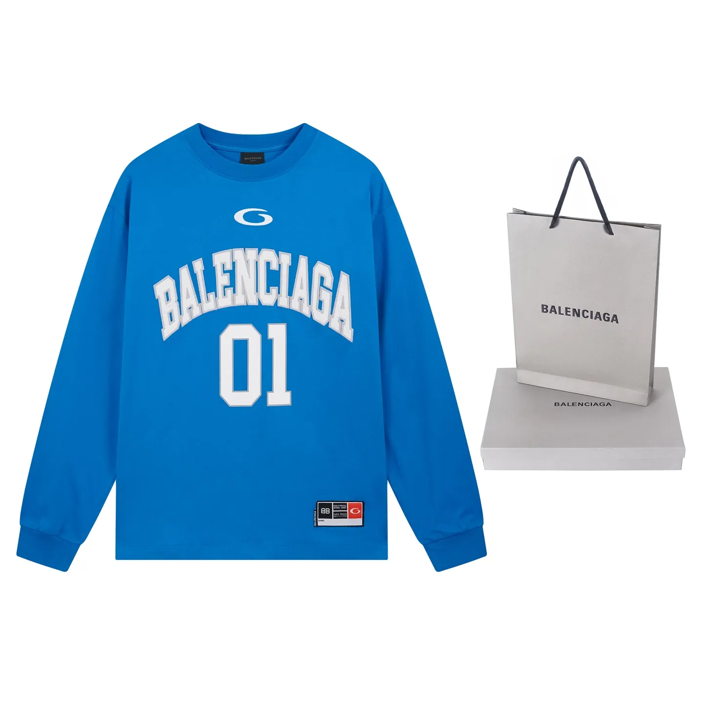 🅿️240 real photos [Top version. Official website quality] BALENCI*GA/Paris.SS25 latest basketball uniform embroidered printed long-sleeved T-shirt. The front embroidery is embroidered and printed using a Tajima computer embroidery machine, the lower left corner is stamped, and the back piece is printed. Brick cabinets are synchronized. Genuine products are developed at the first time. The fabric is made of Paris ZP custom-woven and dyed cotton double yarn. Weighing 260 grams, the cloth surface is clean. The cloth pattern is clear, soft and comfortable. The threads are dyed with no color difference. The printing uses environmentally friendly imported materials, the letters are clear and the effect is three-dimensional. The version adopts OS loose shoulder design. Same style for men and women. Code: BL255069 Color: black, white, purple, orchid. Size: XS S M L