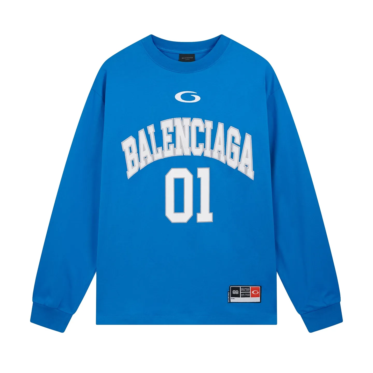 🅿️240 real photos [Top version. Official website quality] BALENCI*GA/Paris.SS25 latest basketball uniform embroidered printed long-sleeved T-shirt. The front embroidery is embroidered and printed using a Tajima computer embroidery machine, the lower left corner is stamped, and the back piece is printed. Brick cabinets are synchronized. Genuine products are developed at the first time. The fabric is made of Paris ZP custom-woven and dyed cotton double yarn. Weighing 260 grams, the cloth surface is clean. The cloth pattern is clear, soft and comfortable. The threads are dyed with no color difference. The printing uses environmentally friendly imported materials, the letters are clear and the effect is three-dimensional. The version adopts OS loose shoulder design. Same style for men and women. Code: BL255069 Color: black, white, purple, orchid. Size: XS S M L