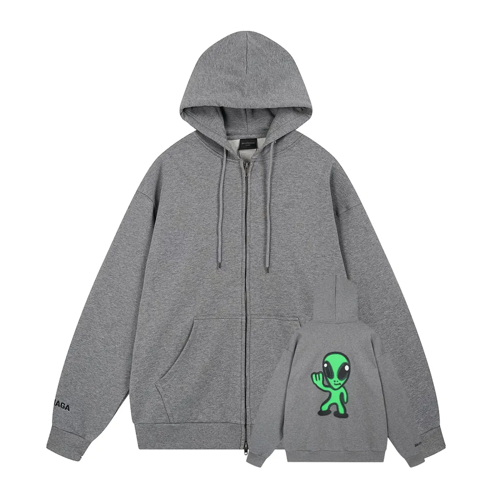 🅿️420 BALENCI*GA Paris hitg there+dripley artistic style hooded zipper sweatshirt. The back pattern is printed with computer direct printing. Luminous effect. The sleeves are finely embroidered with imported Tajima embroidery machine. Customized matching hardware. Clear letters. Three-dimensional effect. Exclusively pattern-woven and dyed 460g fabric. Threads are dyed in the same cylinder with zero color difference. Brick cabinet synchronization. Welcome to compare. Same style for men and women -Color: floral gray black -SIZE: Xs S M L style number 8981#