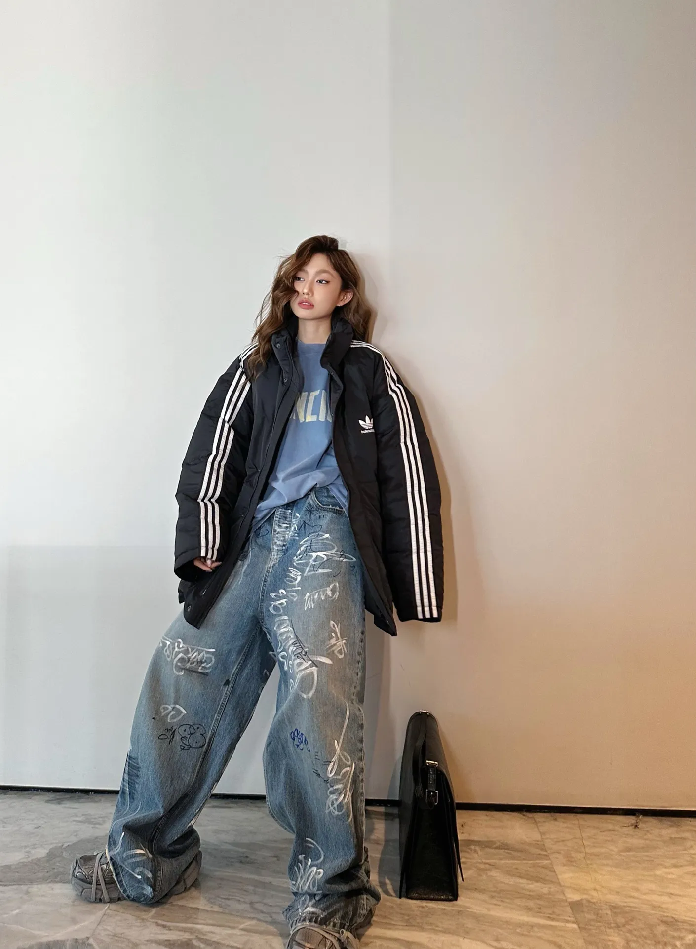 Balenciaga / Balenciaga AD joint three-stripes down jacket upper body consultationℹ️