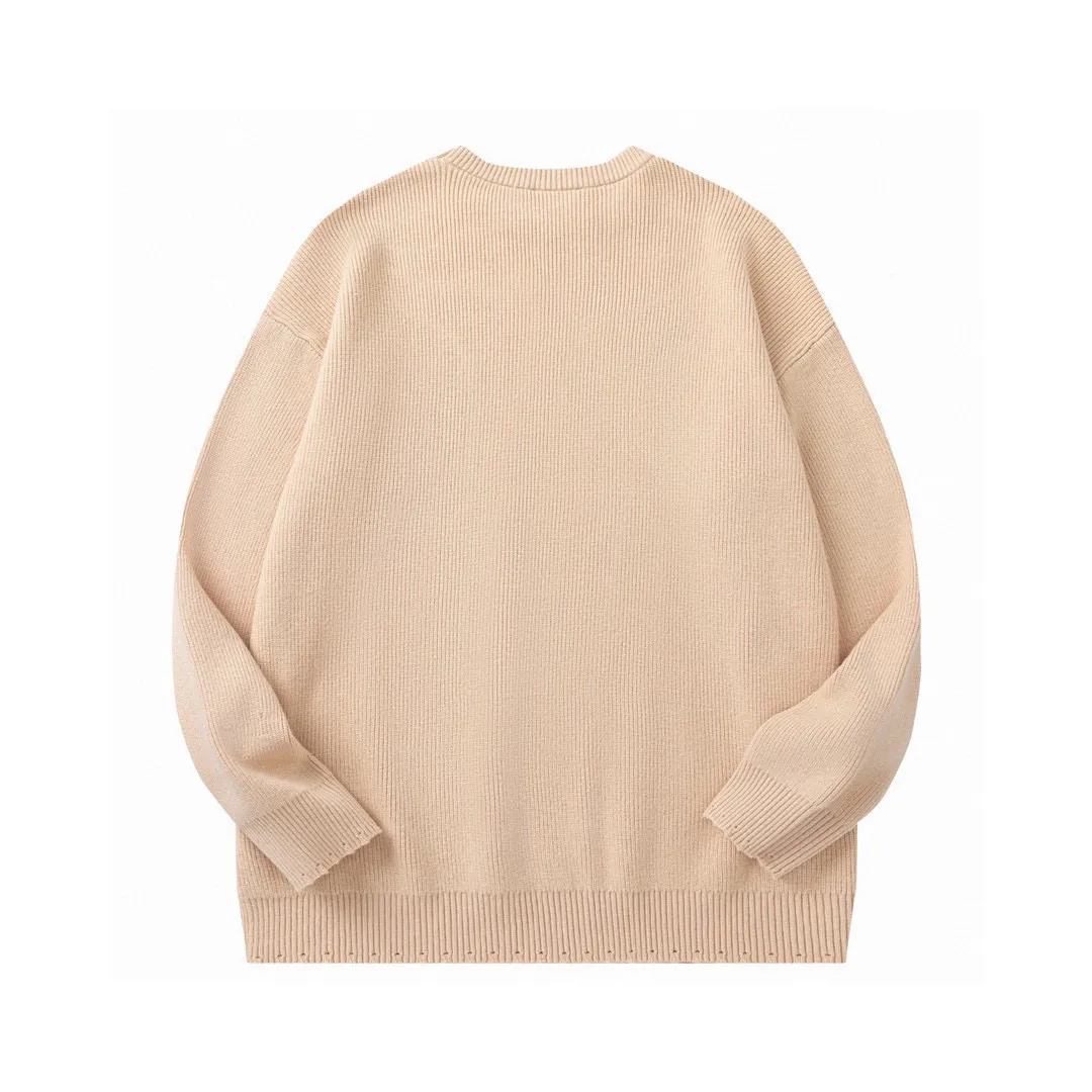 🅿️290 BALENCIAGA/Balenciaga’s new Paris classic jacquard vented knitted sweater. The front panel is made of classic B-shaped two-color jacquard. The body is vented and hand-crafted. It is woven with imported 100% fine cotton yarn. The yarn is treated with mercerization process, making the fabric smooth and bright, close to the skin, warm and breathable. The soft and delicate touch brings extremely comfortable wearing experience! The body of the garment uses imported 7-knitting machine super-long jacquard craftsmanship, perfectly interpreting the fashionable new fashion of the season! Whether worn alone or paired with an inner layer, this is a must-have for both men and women! Color: Beige Size: S M L