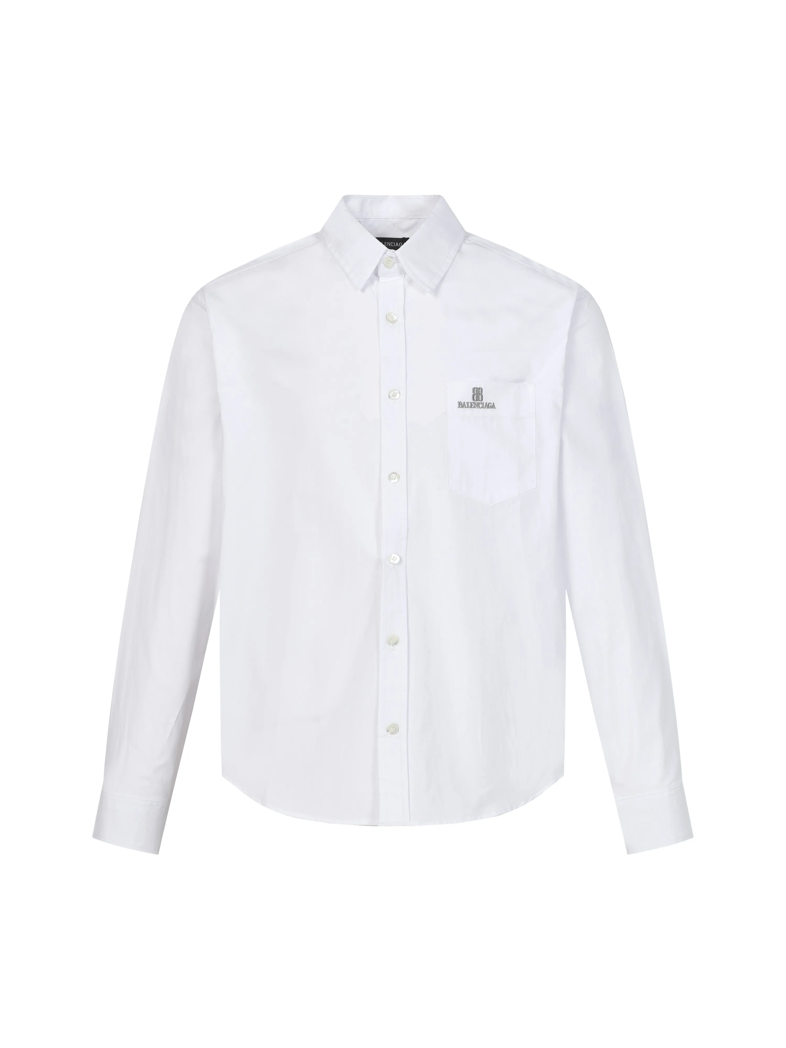 🅿️306 BALENCIAGA BLCG NANO BB embroidered long-sleeved shirt. Customized plain cotton fabric, imported machine embroidery technology, using side-turn buried stitching process to provide high-quality stitching effect, smooth and neat, neat and tidy. The fabrics have been sand washed for better hand feel and texture, not easy to deform, not easy to shrink, not easy to fade, customized accessories, loose version Color: black/white Size: 36 38 40 42