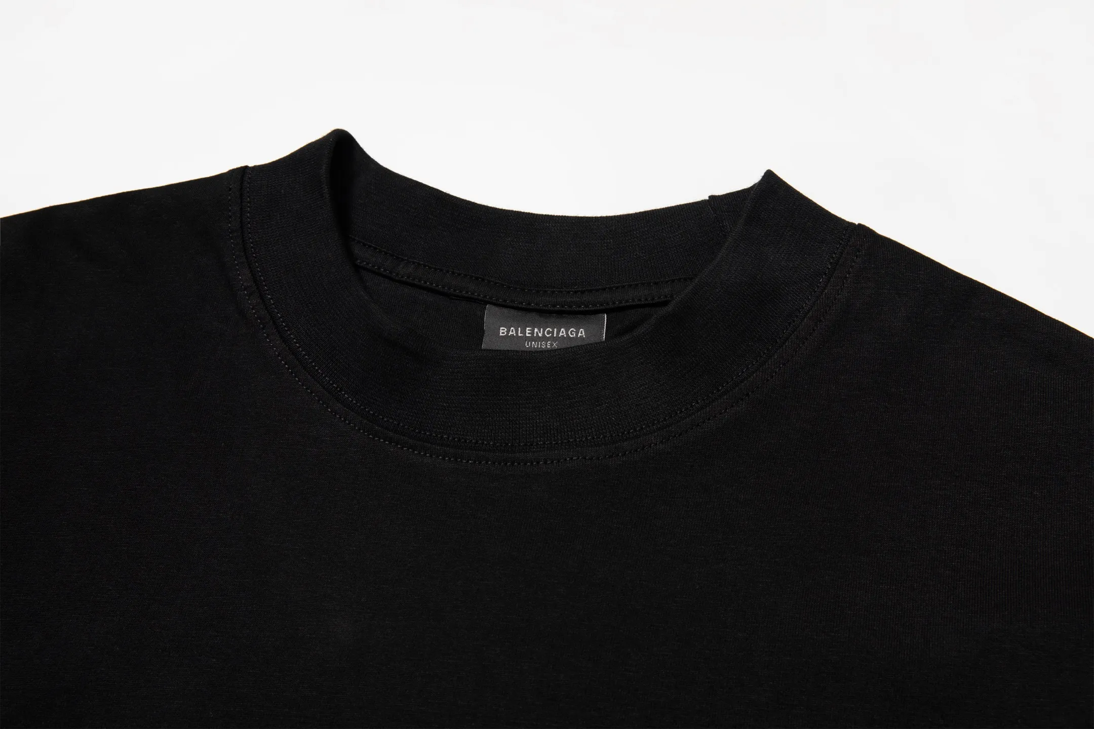 🅿️180 9209# Detailed picture Top version [[BALENCIA*GA] Official website quality Paris new classic letter LOGO embroidered short-sleeved T-shirt OS version Loose dropped shoulders Unisex style Fabric: 260 grams 100% cotton double yarn Craftsmanship: Embroidery on the front and rear panels, left and right sleeves Garment wash Shape solid color Color: Black Mist blue Size: XS S M L