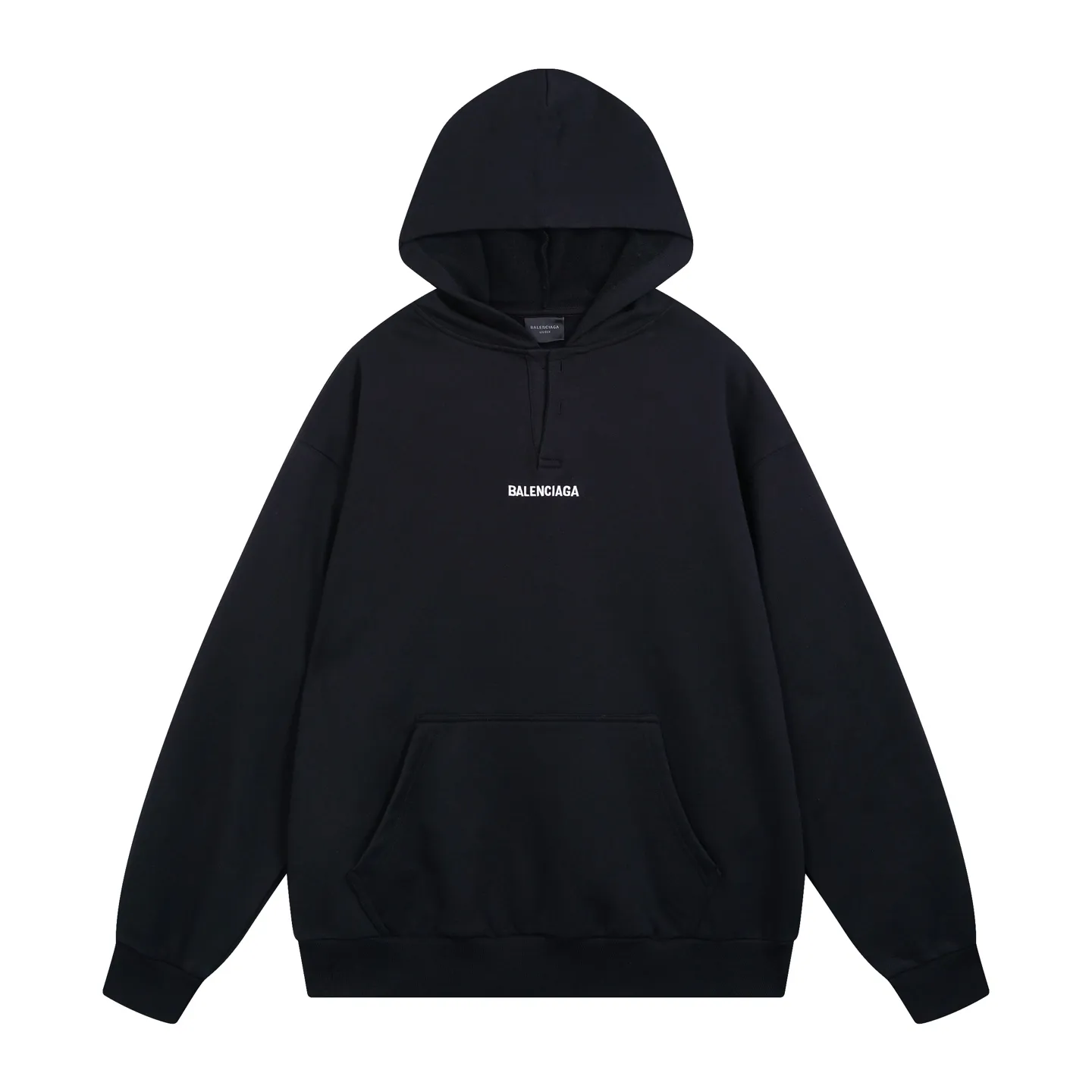 🅿️350 real photos [Top version. Official website quality] BALENCI*GA/SS26 new model. The Paris LOGO is embroidered on the front and back. The front neckline has a POLO collared hooded sweatshirt, the latest SS26 model. Research and development at the first time, different market currencies. Comparisons welcome. The fabric is made of Paris ZP custom-woven and dyed cotton sweatshirt. Weighing 460 grams, the cloth surface is clean. The cloth pattern is clear, soft and comfortable. The threads are dyed with no color difference. The embroidery is done using embroidery machines imported from Tajima. The version adopts OS loose shoulder design. Same style for men and women. Code: BL259979 Color: Black Size: XS S M L