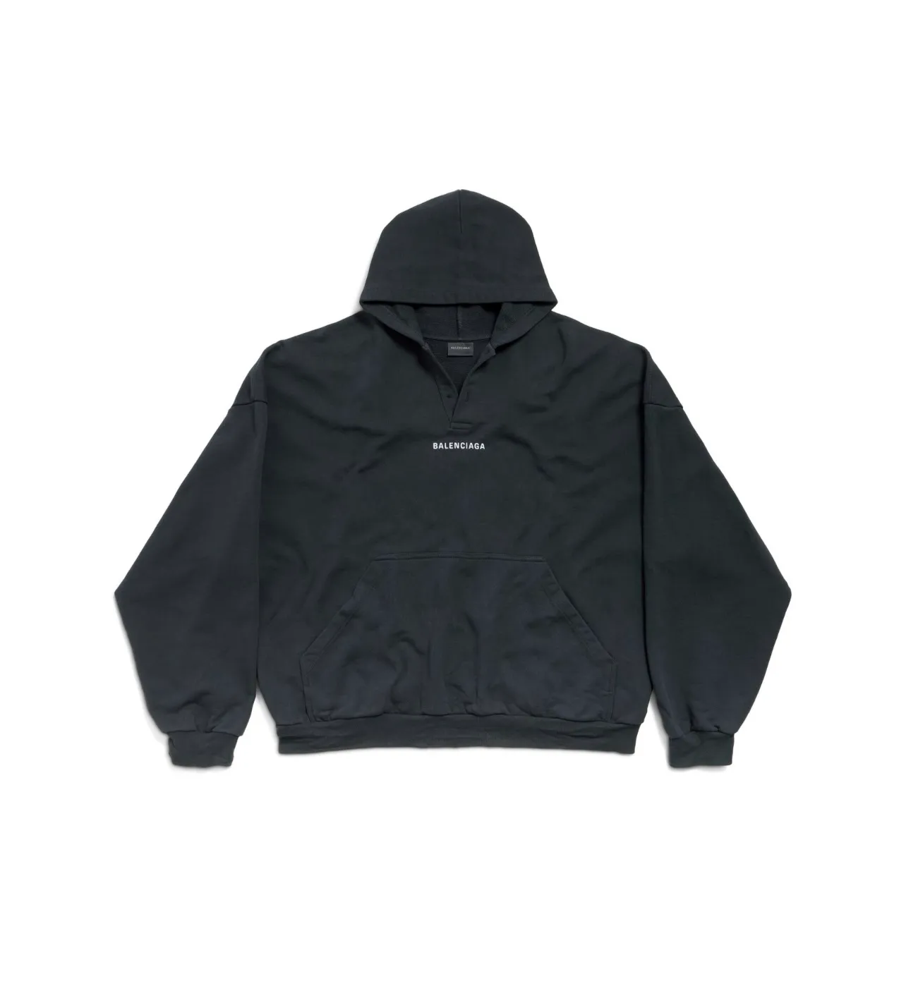 🅿️350 real photos [Top version. Official website quality] BALENCI*GA/SS26 new model. The Paris LOGO is embroidered on the front and back. The front neckline has a POLO collared hooded sweatshirt, the latest SS26 model. Research and development at the first time, different market currencies. Comparisons welcome. The fabric is made of Paris ZP custom-woven and dyed cotton sweatshirt. Weighing 460 grams, the cloth surface is clean. The cloth pattern is clear, soft and comfortable. The threads are dyed with no color difference. The embroidery is done using embroidery machines imported from Tajima. The version adopts OS loose shoulder design. Same style for men and women. Code: BL259979 Color: Black Size: XS S M L