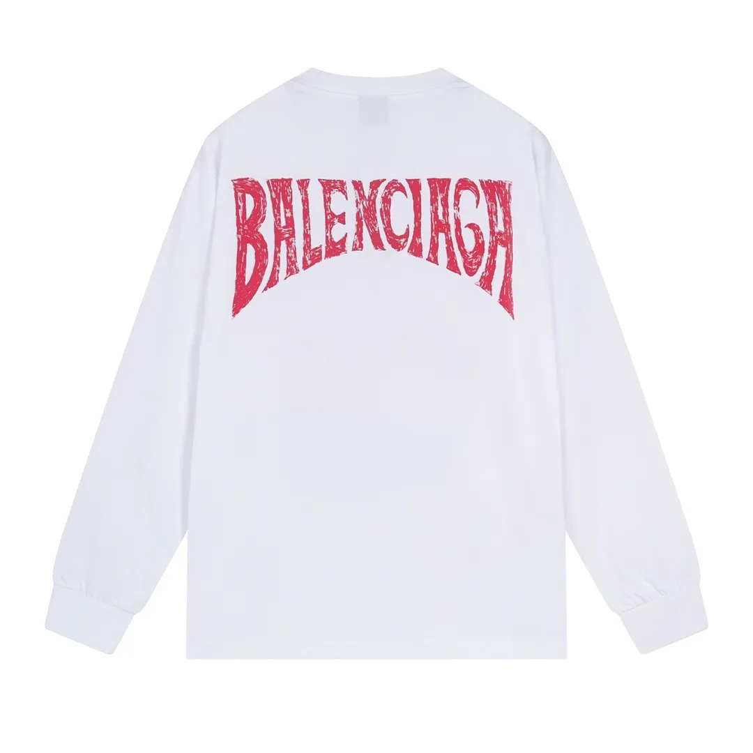 🅿️250 BALENCI*GA Paris Hawaiian Coconut Tower Long Sleeve. The fabric is made of Paris custom-woven and dyed double yarn pure cotton fabric. The weight is 280g. The thread is custom-woven and dyed without color difference. The front and rear panels are printed by imported machine. Two high-temperature setting washes. Os dropped shoulders and loose version. Same style for men and women -Color: Black Ivory White -SIZE: XS S M L Style No. 8615#