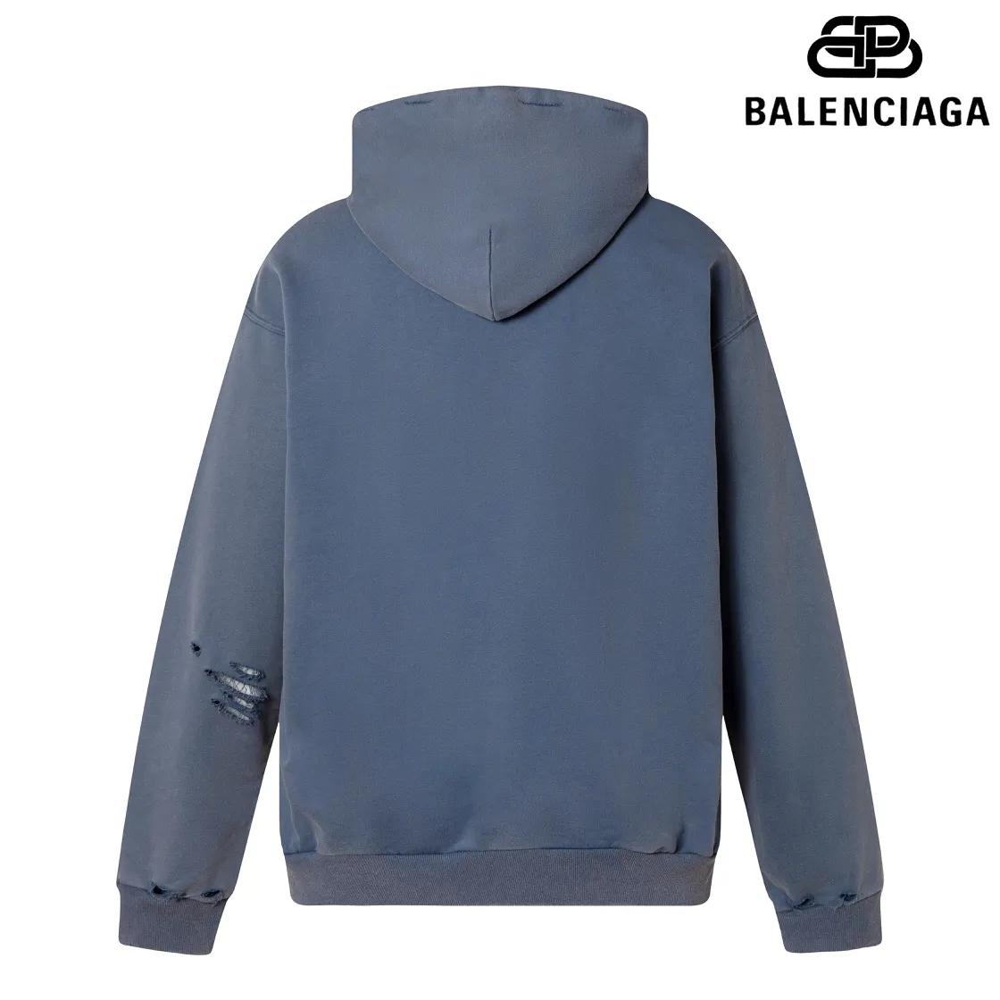 🅿️340 Detailed picture Top version [BALENCIA*GA] Official website quality Paris' new Paris Eiffel Tower series hooded sweatshirt OS version Loose dropped shoulders Unisex style Fabric: 480g 100% cotton terry David sweater Technology: Front white ink direct spray Garment wash Frayed Distressed Fixed color Color: Washed blue Pink Size: XS S M L