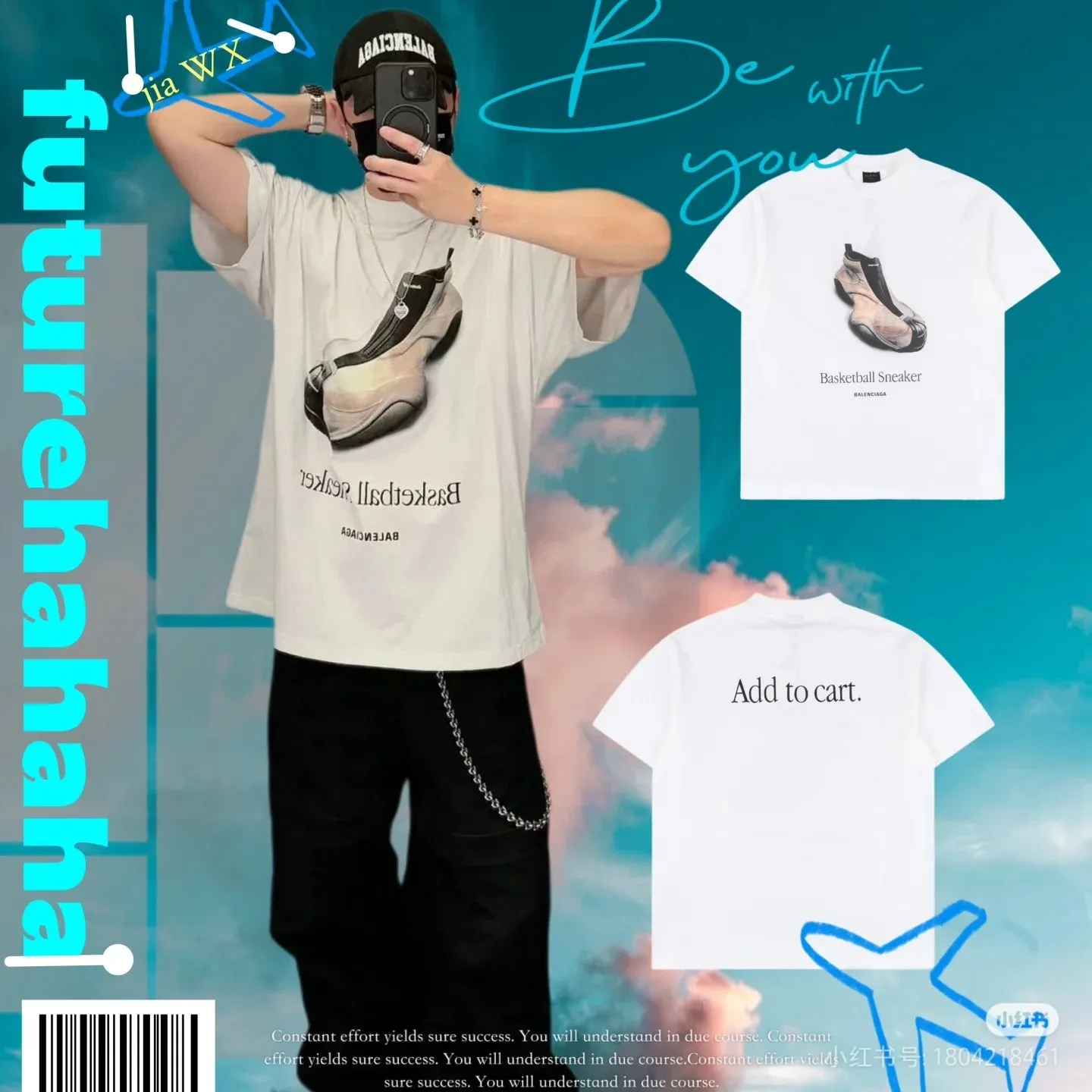 🎀Hot model pictures🎀[Top version. Official website quality] BALENCI*GA/Paris. SS25 latest model, direct-injection printed short-sleeved T-shirts on the front and back of the shoes. Brick cabinet synchronization. Developed genuine products at the first time, happy to print and compare! The fabric is made of Paris ZP custom-woven and dyed cotton double yarn. Weighing 260 grams, the cloth surface is clean. The cloth pattern is clear, soft and comfortable. The threads are dyed with no color difference. The printing uses direct-injection environmentally friendly imported materials. The letters are clear and the effect is three-dimensional. The version adopts OS loose shoulder design. Same style for men and women. Color: gray and white. Size: XS S M L P: 270