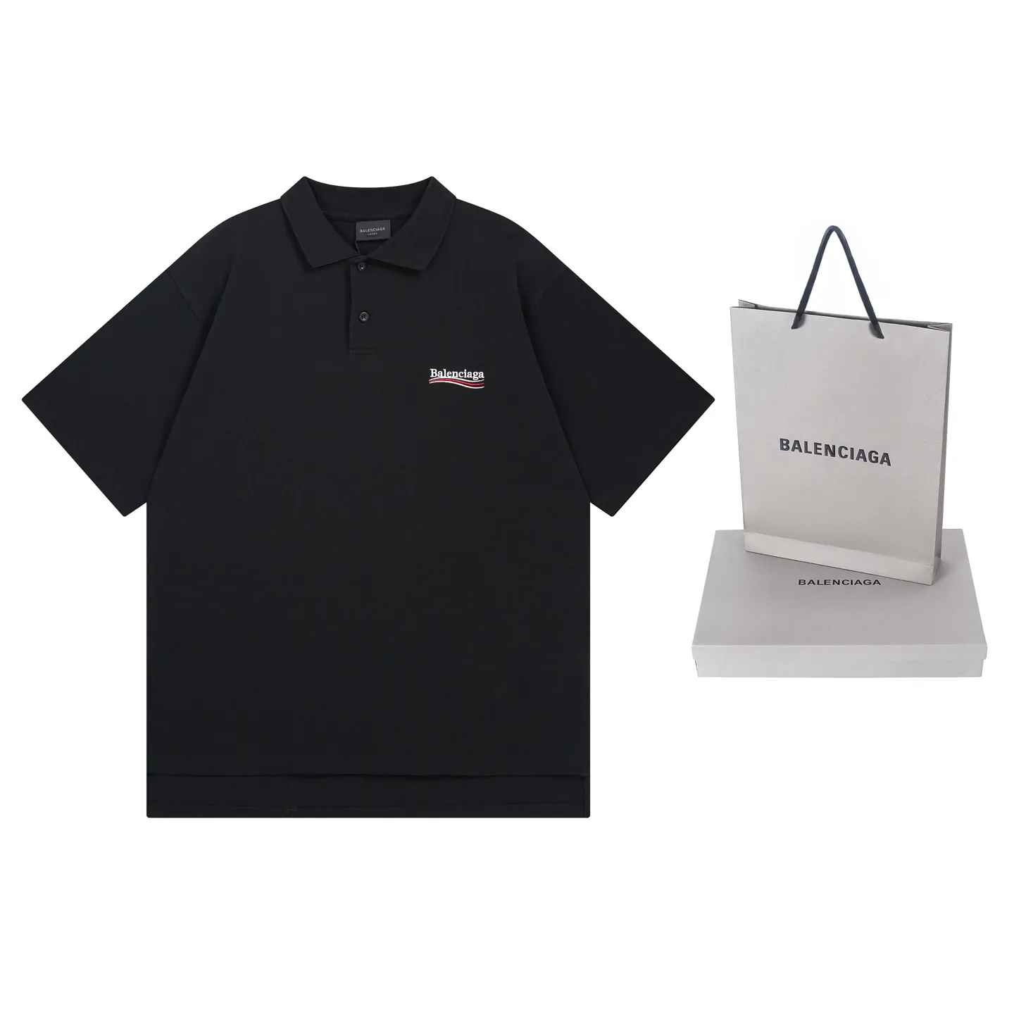 🅿️220 real photos [Top version. Official website quality] BALENCI*GA/Paris #2025 new front and back wave embroidered POLO shirt, front and back slit design, full of design, welcome to compare. The fabric is made of Paris ZP custom-woven and dyed cotton pique, weight 260 grams, clean cloth surface, clear cloth pattern, soft and comfortable. The threads are woven and dyed with no color difference. The embroidered LOGO is embroidered using imported Tajima embroidery machine. The effect is three-dimensional. Restore the brick cabinet, adopt OS loose shoulder style. Same style for men and women. Code: BL252207 Color: black, white Size: XS S M L