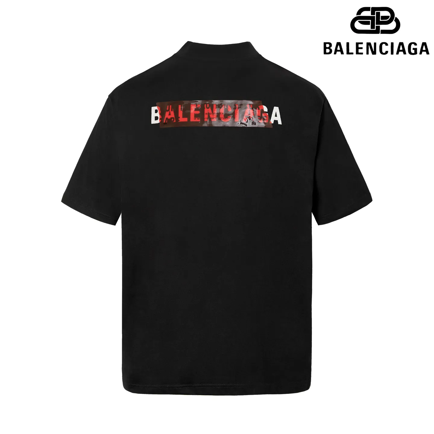 🅿️180 9201# Detailed picture Top version [[BALENCIA*GA] official website quality Paris new front and back letter embroidery tape taped short-sleeved T-shirt OS version Loose dropped shoulders Unisex style Fabric: 260g 100% cotton double yarn Technology: Front and back embroidery Front and back taping Garment wash Shaping Solid Color Color: Black White Blue Gray Size: XS S M L