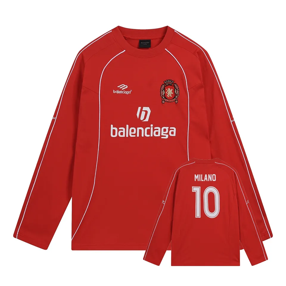 🅿️340 - BALENCI*GA Paris Manchester United co-branded football No. 10 embroidery printed long sleeves, the fabric is made of Paris custom-woven and dyed double-yarn pure cotton fabric. The weight is 280g. The thread is custom-woven and dyed without color difference. The front and rear panels use imported glue screen printing technology + the front and left sleeves use imported Tajima embroidery machine matte light heavy embroidery technology, two high-temperature shaping washes, os dropped shoulders, loose version, same style for men and women! ! -Color: black pink white red fluorescent green -SIZE: XS S M L style number 8606#