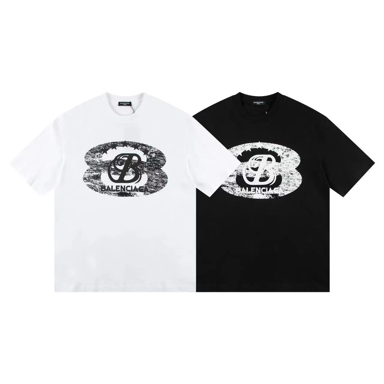 🅿️146 Style: 2026 new Balenciaga short-sleeved T-shirt Material: High version 300g double yarn combed cotton Size: S～XL Color: black and white Style number: H1013