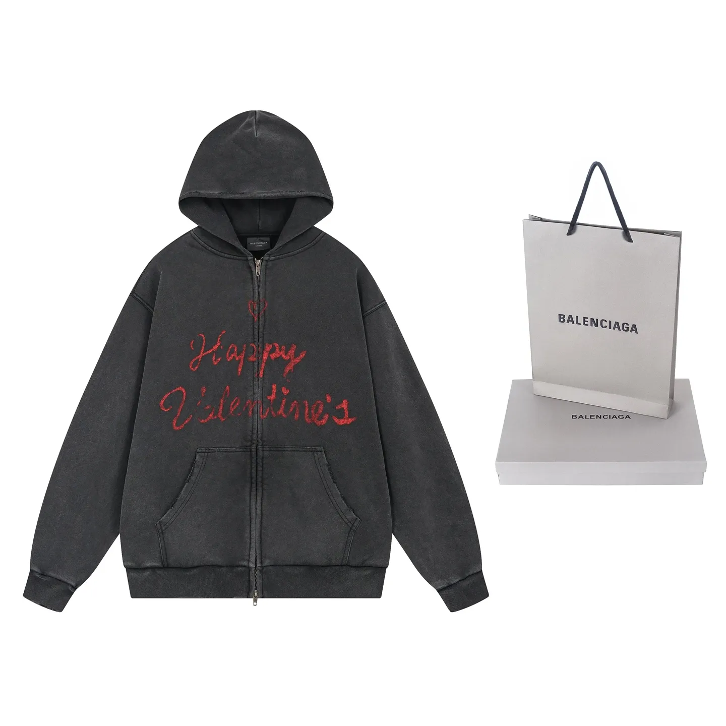 🅿️390 real photos [Top version. Official website quality] BALENCI*GA/Paris.SS25 latest model, Paris Valentine’s Day limited edition. Washed and distressed hooded sweatshirt with direct English print on the front and back. Brick cabinets are synchronized. Genuine products are developed at the first time. Welcome to compare! . The fabric is made of Paris ZP custom-woven and dyed cotton sweatshirt. The weight is 460 grams. The cloth surface is clean. The cloth pattern is clear, soft and comfortable. The threads are dyed with no color difference. The printing uses direct-injection environmentally friendly imported materials. The letters are clear and the effect is three-dimensional. The version adopts OS loose shoulder design. Same style for men and women. Code: BL259929 Color: washed black, gray and white. Size: XS S M L