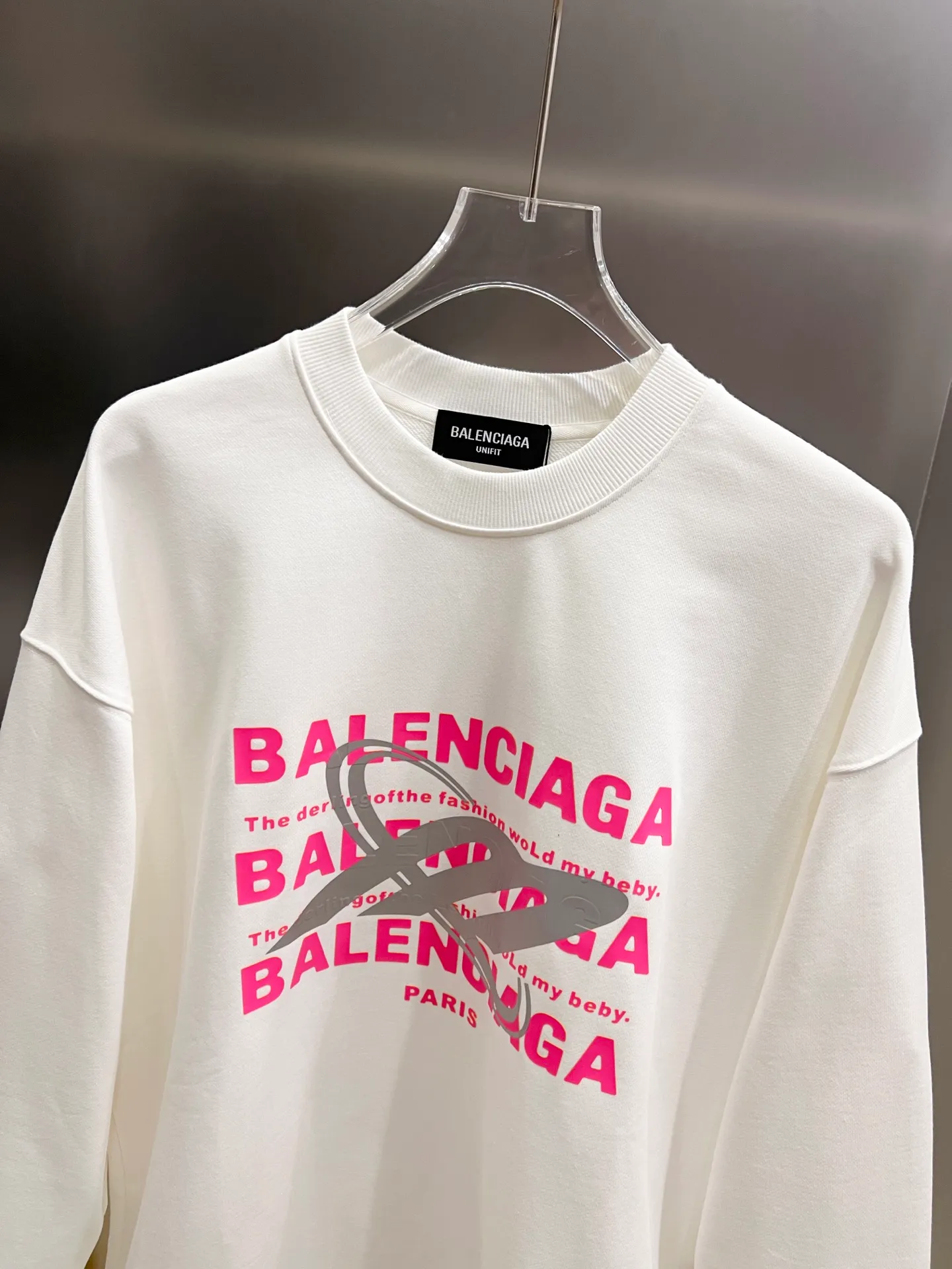 🅿️260 BAL Balenciaga 2025 Autumn and Winter New Style Round Neck Long Sleeve Sweater Classic Letter Foam Printing + Hot Silvering Process Uniform Loose Version for Men and Women S M L XL XXL Five Codes Color: Black White