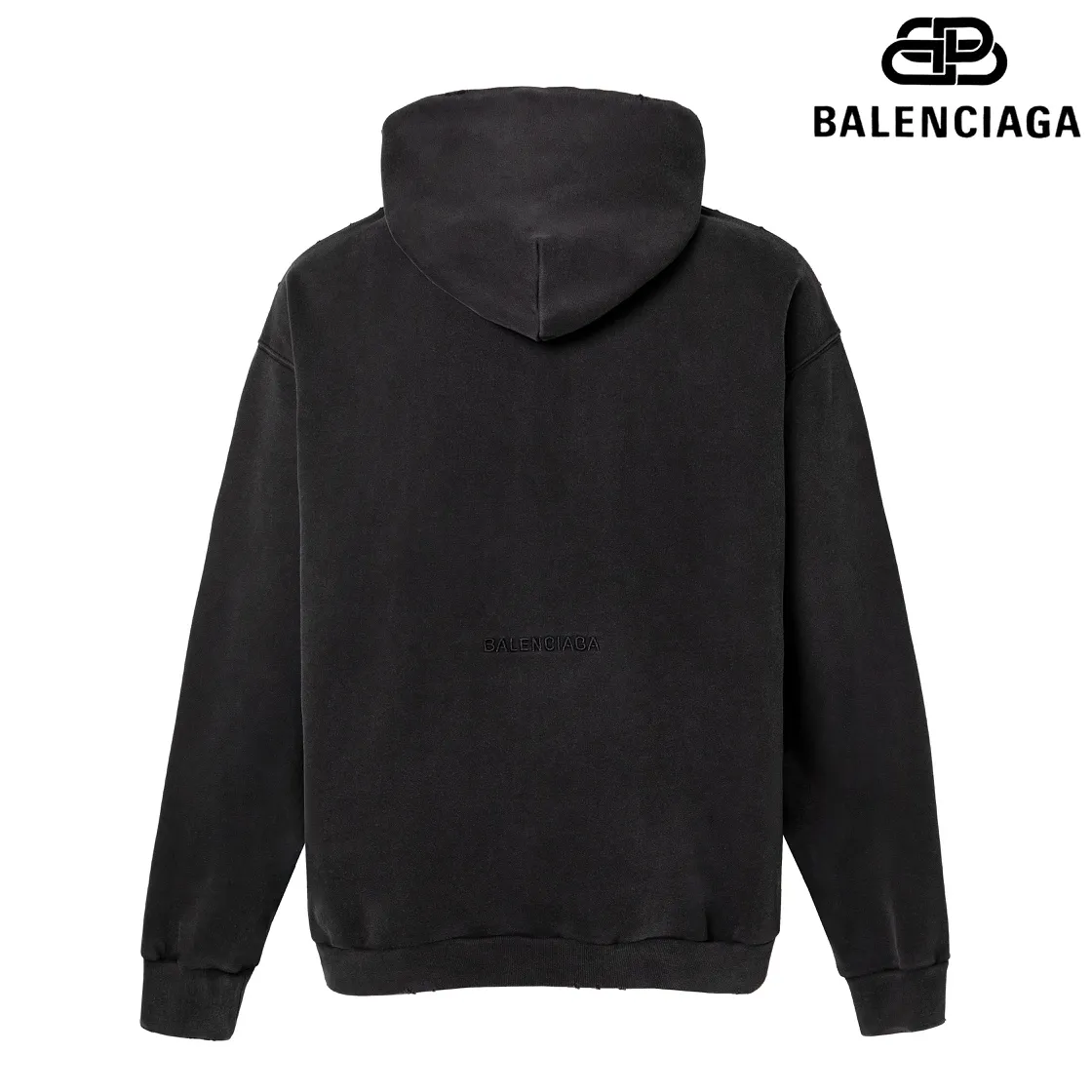 🅿️330 7112# Detailed picture Top version [BALENCIA*GA] Official website quality Paris's new Lady Liberty series hooded sweatshirt OS version Loose dropped shoulders Unisex style Fabric: 480g 100% cotton terry sweatshirt Technology: Front panel digital direct printing Garment wash Worn Distressed Fixed color Color: Washed black Size: XS S M L