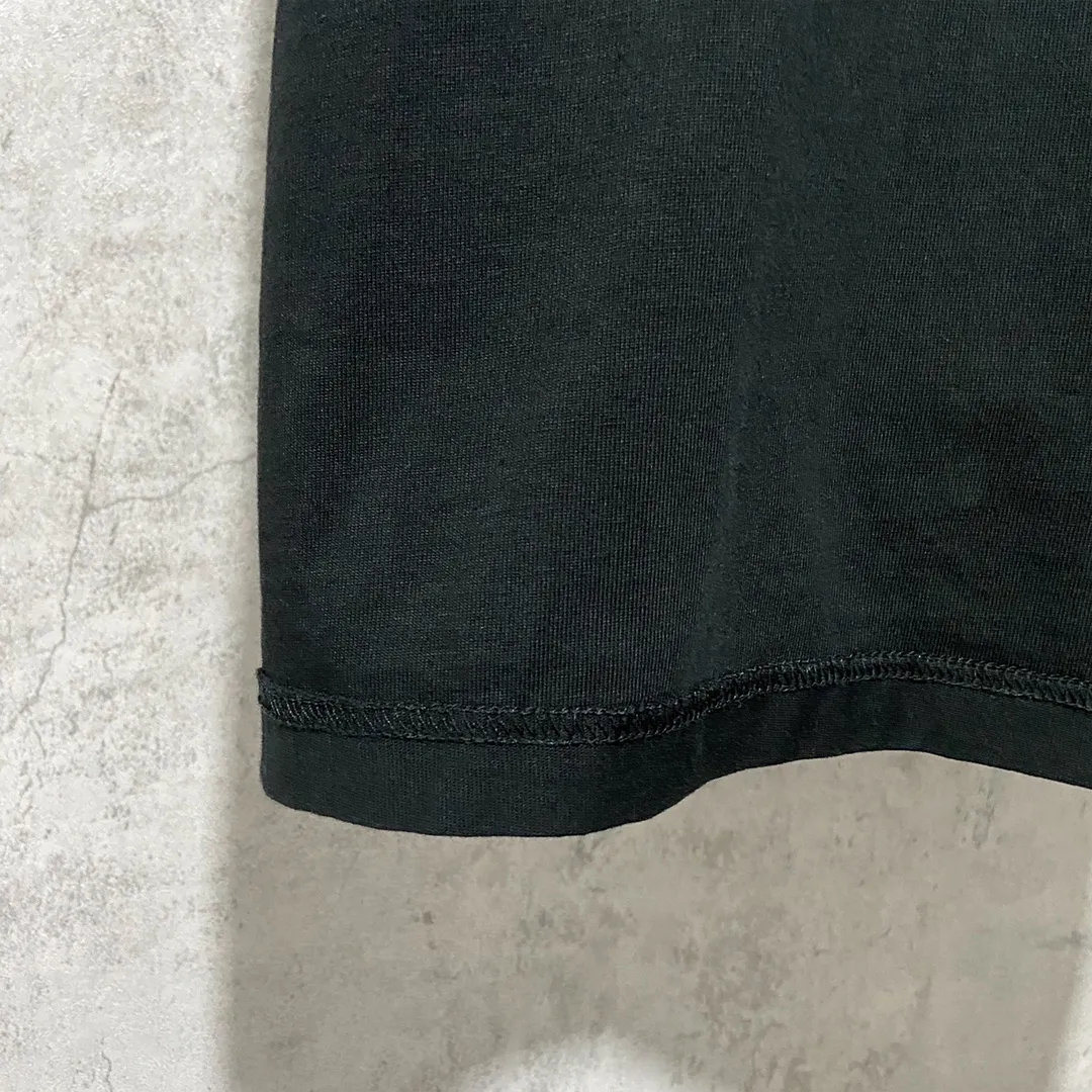 🅿️160 9136# Actual photo top version [[BALENCIA*GA] official website quality Paris new joint GENERATED series reverse stitched short-sleeved T-shirt OS version loose dropped shoulders Unisex fabric: 260g 100% cotton double yarn Process: front panel 3D three-dimensional silicone heat transfer reverse stitching garment wash shaping solid color Color: black white Size: XS S M L