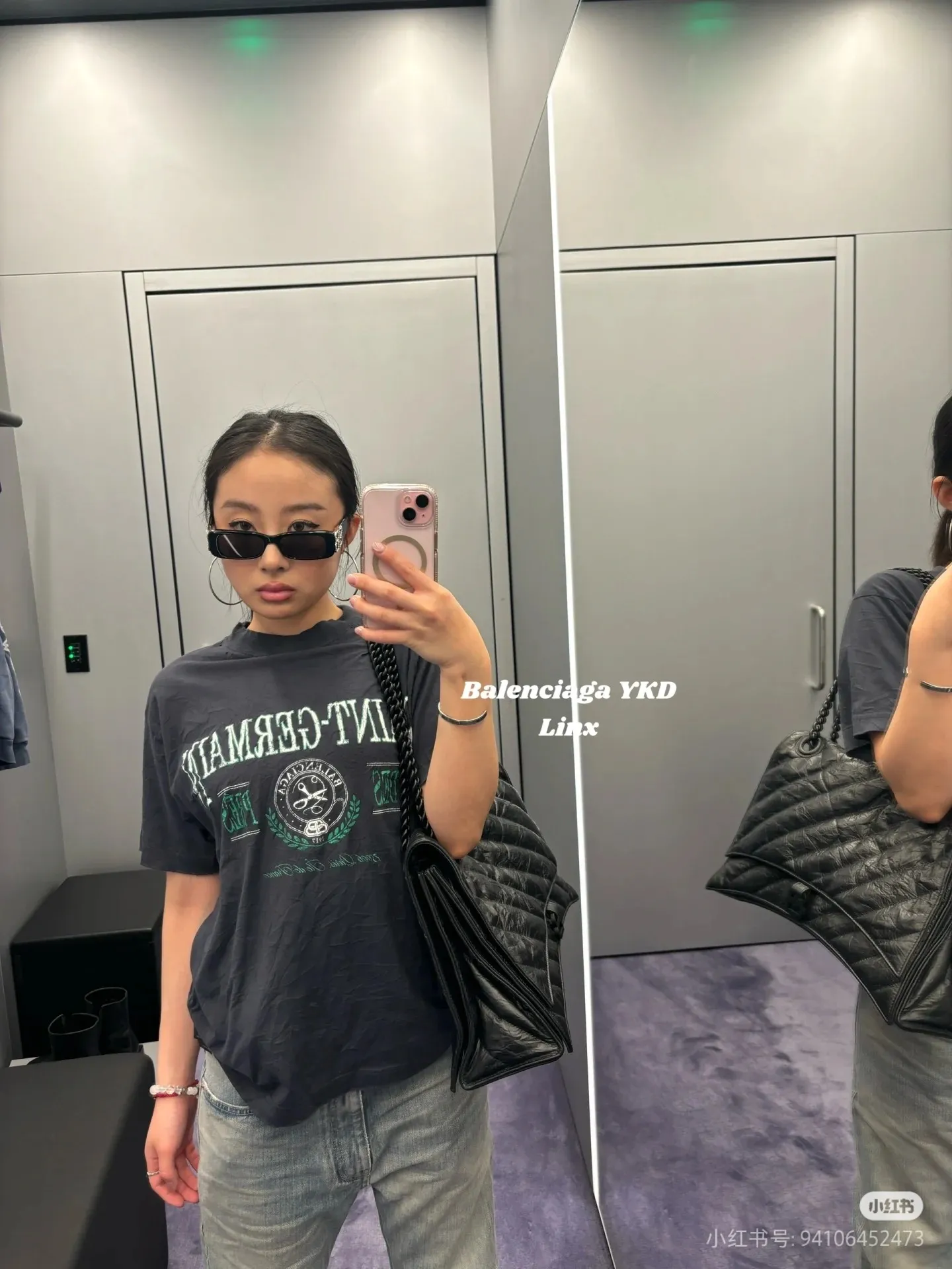♻️💯Refer to the model picture for the upper body❤️The top version of Balenciga/Balenciga 1917 Scissor Rupture Printed Short-sleeved T-shirt uses burst printing technology, fraying process, pure cotton soft fabric, contrast dyed fabric, imported printing technology, full of trend, dyed pure cotton fabric, OS version, complete with three labels, same style for men and women. Size XS S M L