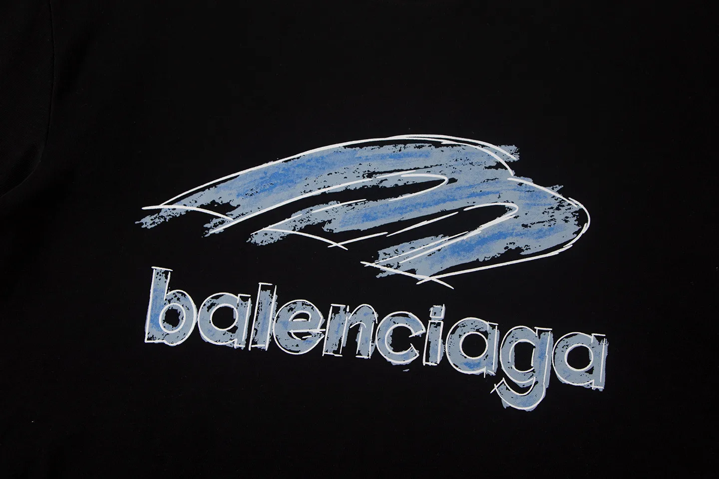 🅿️160 Balenciaga2026 new painted T-shirt Material: Made of high version 300g double yarn combed cotton Size: S M L XL Color: black and white Style number: W2806
