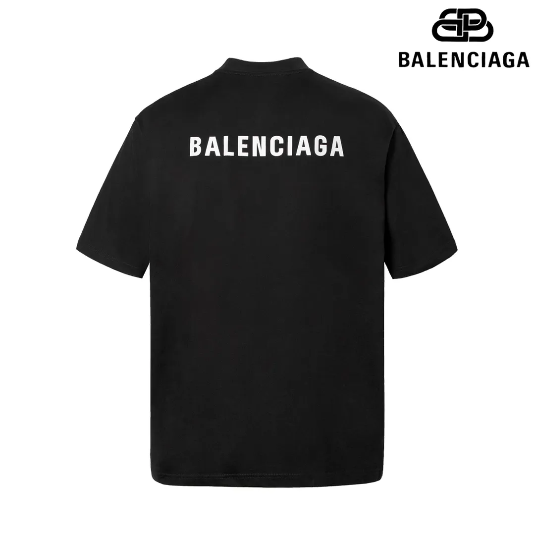 🅿️160 9102# Detailed picture Top version [[BALENCIA*GA] official website quality Paris new classic letter LOGO front and back embroidered short-sleeved T-shirt OS version loose dropped shoulders Unisex fabric: 260 grams 100% cotton double yarn Technology: front and back embroidery Garment washing Shape solid color Color: black white gray red Size: XS S M L