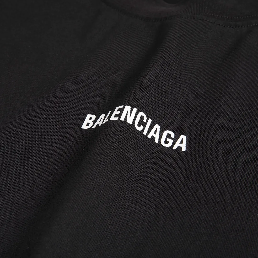🅿️160 9102# Detailed picture Top version [[BALENCIA*GA] official website quality Paris new classic letter LOGO front and back embroidered short-sleeved T-shirt OS version loose dropped shoulders Unisex fabric: 260 grams 100% cotton double yarn Technology: front and back embroidery Garment washing Shape solid color Color: black white gray red Size: XS S M L