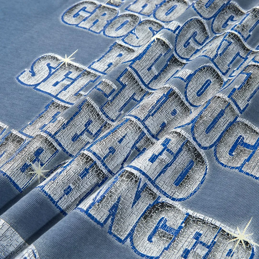 🅿️180 9126# Detailed picture Top version [[BALENCIA*GA] official website quality Paris new co-branded SEENOWBUYNOW diamond short-sleeved T-shirt OS version Loose dropped shoulders Unisex style Fabric: 260g 100% cotton double yarn Craftsmanship: front and rear panels left and right sleeve printing Garment wash worn distressed fixed color Color: washed black washed blue white Size: XS S M L