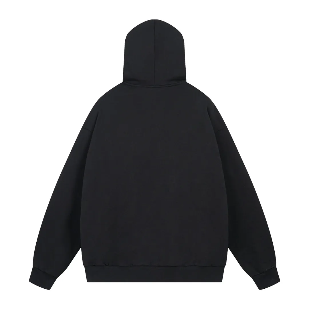 🅿️310 Actual pictures [Top version. Official website quality] BALENCI*GA/Paris BALENCI*GA# new model, with paris. Stress art wood work on the front and rhinestoned hooded sweatshirt on the front. . Brick cabinet synchronization. The fabric is made of Paris ZP custom-woven and dyed cotton terry sweatshirt. The weight is 460 grams. The cloth surface is clean. The cloth pattern is clear. It is soft and comfortable. It has good color fastness and is not easy to change color. The threads are woven and dyed with no color difference. The front hot diamond is made of imported Austrian diamond, which has good gloss and is not easy to fall off. Comparisons welcome. Restore brick cabinet. The version adopts OS loose shoulder style. Same style for men and women. Code: BL238922 Color: Black Size: XS S M L