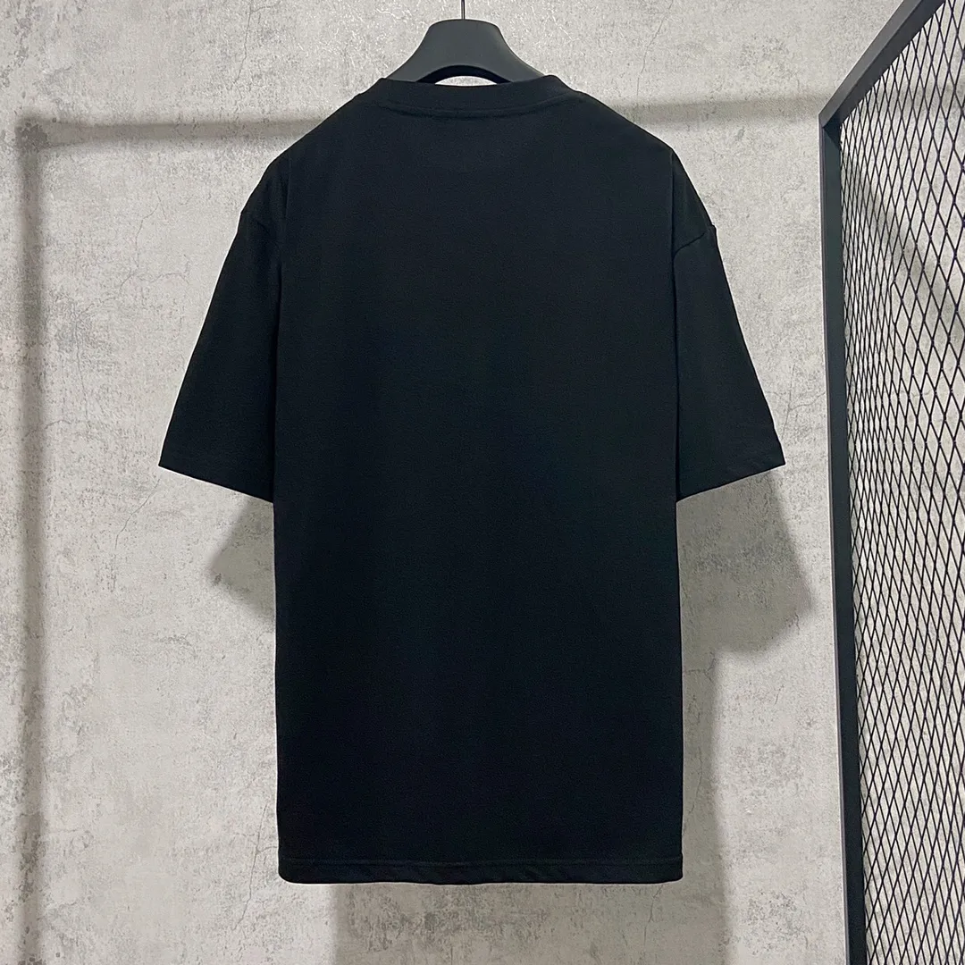 🅿️180 9120# Actual pictures Top version [[BALENCIA*GA] Official website quality Paris new black 8 pear Gautama short-sleeved T-shirt OS version Loose dropped shoulders Unisex style Fabric: 260g 100% cotton double yarn Technology: Front panel digital direct printing Garment washing Shape solid Color: Black White Size: XS S M L
