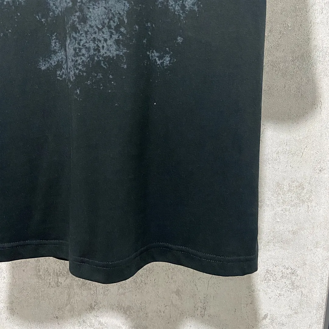 🅿️180 9120# Actual pictures Top version [[BALENCIA*GA] Official website quality Paris new black 8 pear Gautama short-sleeved T-shirt OS version Loose dropped shoulders Unisex style Fabric: 260g 100% cotton double yarn Technology: Front panel digital direct printing Garment washing Shape solid Color: Black White Size: XS S M L