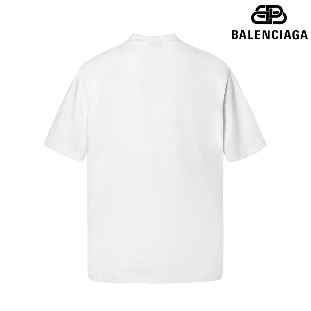 🅿️160 9119# Detailed picture Top version [[BALENCIA*GA] official website quality Paris new flight ticket passport card holder short-sleeved T-shirt OS version loose dropped shoulders Unisex style Fabric: 260 grams 100% cotton double yarn Technology: front panel digital direct printing Garment washing Shaping solid color Color: black white Size: XS S M L
