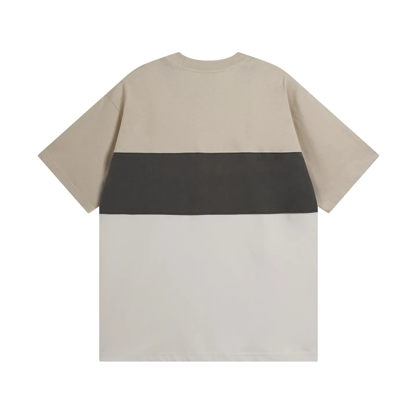 🅿️206 Actual pictures [Top version. Official website quality] BALENCI*GA/Paris.SS25 latest model. Color splicing series. New LOGO monogram printing. Spliced ​​short-sleeved T-shirt. Brick cabinet synchronization. Genuine development at the first time. The fabric is made of Paris ZP custom-woven and dyed cotton double yarn. Weighing 260 grams, the cloth surface is clean. The cloth pattern is clear, soft and comfortable. The threads are dyed with no color difference. The printing is made of environmentally friendly imported materials. The letters are clear and the effect is three-dimensional. The version adopts OS loose shoulder design. Same style for men and women. Code: BL253657 Color: black gray, apricot Size: XS S M L