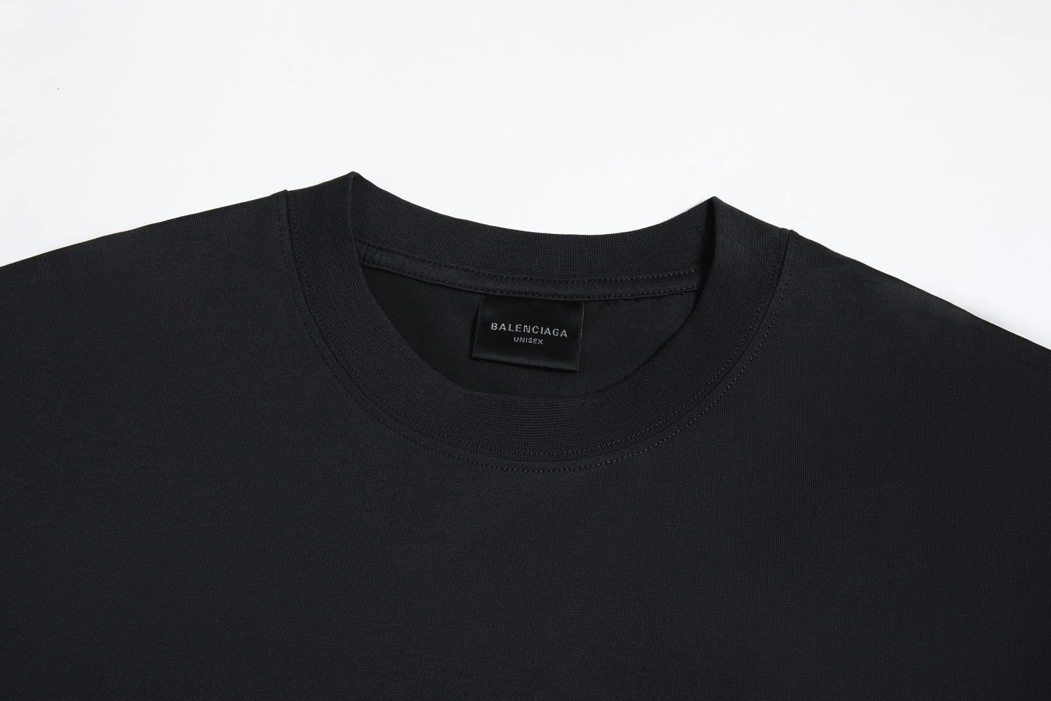 🅿️200 9152# Detailed picture Top version [[BALENCIA*GA] official website quality Paris new classic 3M letters large LOGO icon embroidered short-sleeved T-shirt OS version loose dropped shoulders Unisex style Fabric: 260 grams 100% cotton double yarn Technology: embroidery on the front and rear panels on the left and right sleeves Garment washing Shape solid color Color: dark gray blue white Size: XS S M L