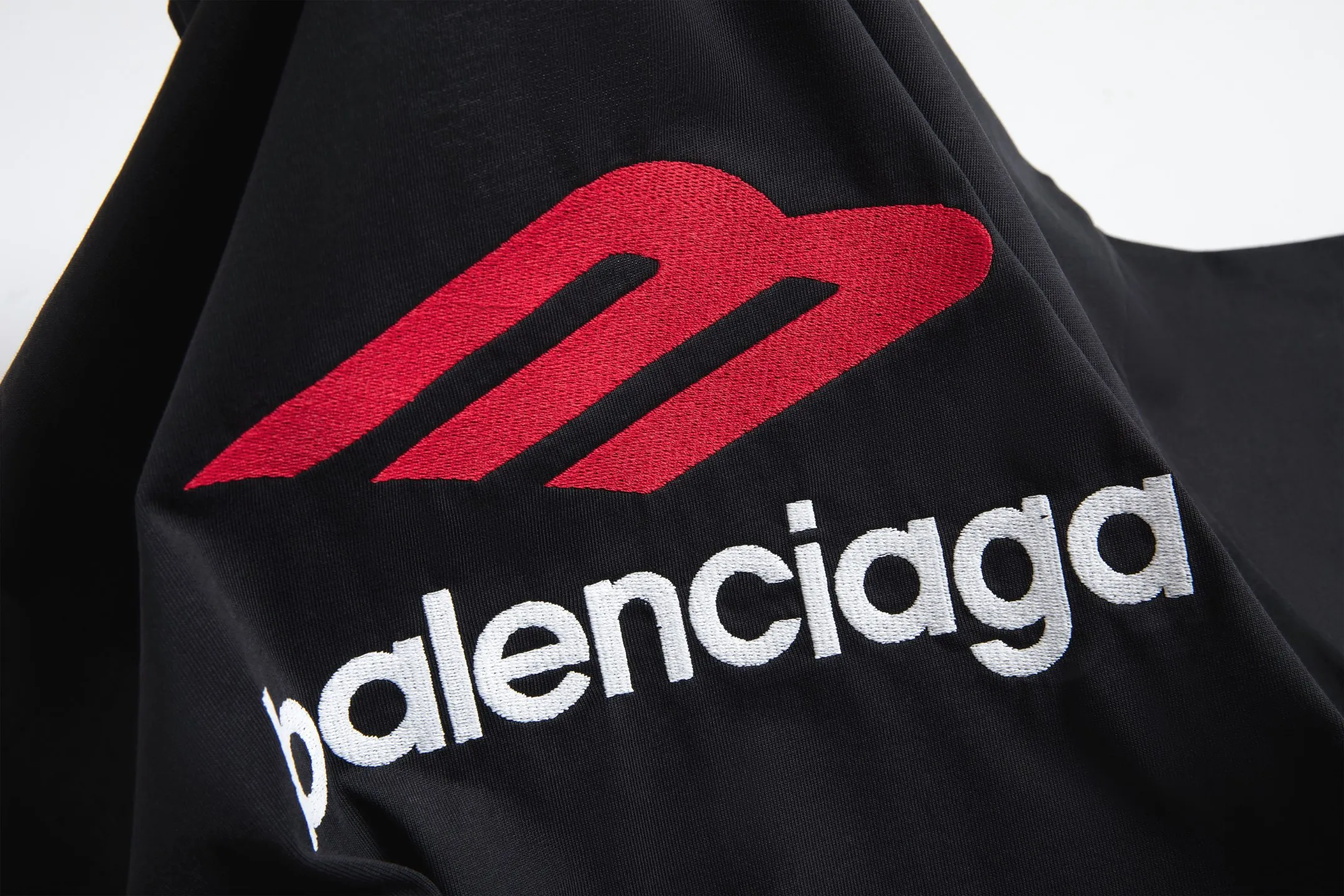🅿️200 9152# Detailed picture Top version [[BALENCIA*GA] official website quality Paris new classic 3M letters large LOGO icon embroidered short-sleeved T-shirt OS version loose dropped shoulders Unisex style Fabric: 260 grams 100% cotton double yarn Technology: embroidery on the front and rear panels on the left and right sleeves Garment washing Shape solid color Color: dark gray blue white Size: XS S M L