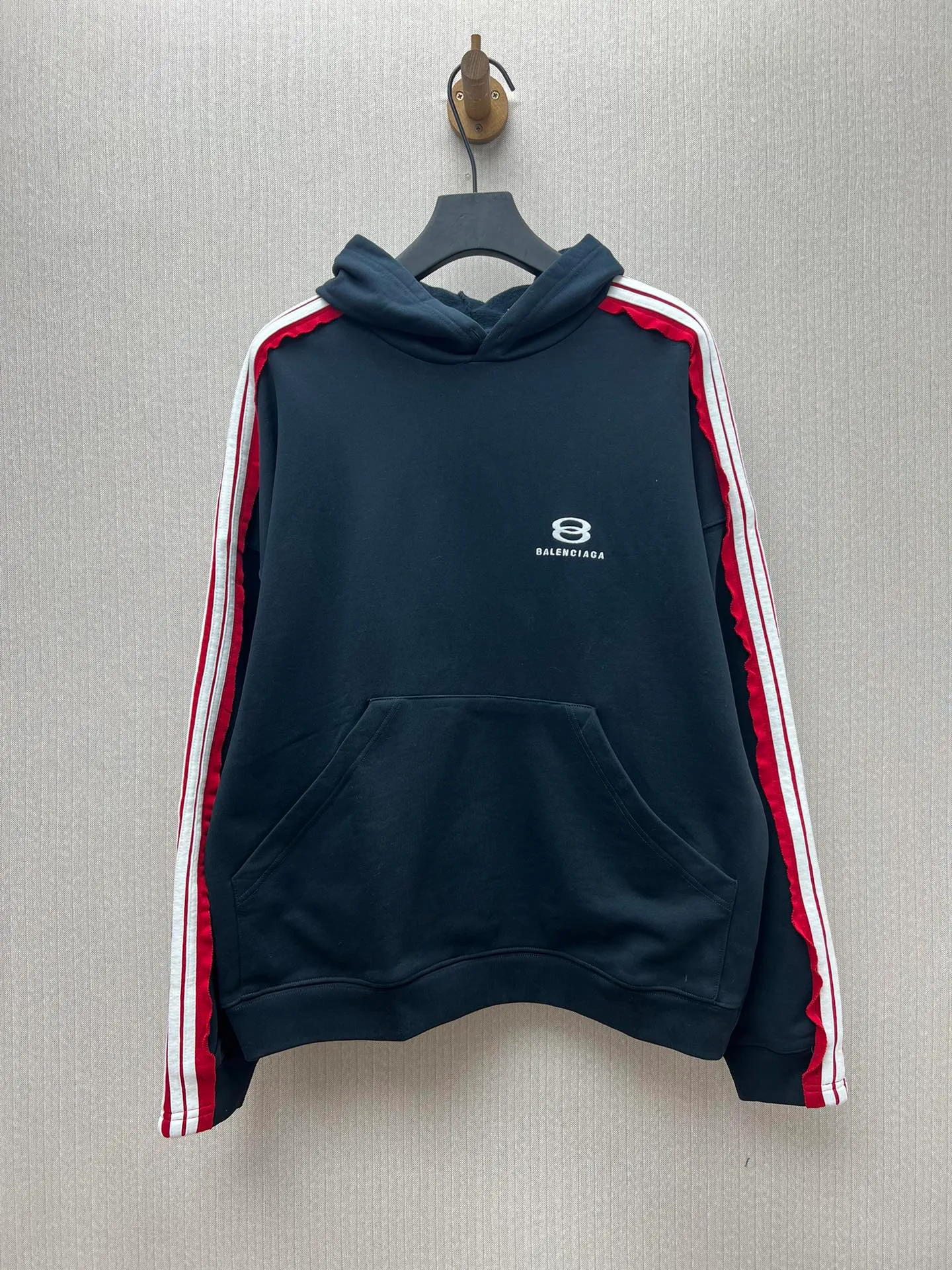 🅿️480 Paris 25ss new Unity Sports Icon Hoodie dropped shoulder sleeve hooded sweatshirt loose fit men's black code number: 0.1.2.3.