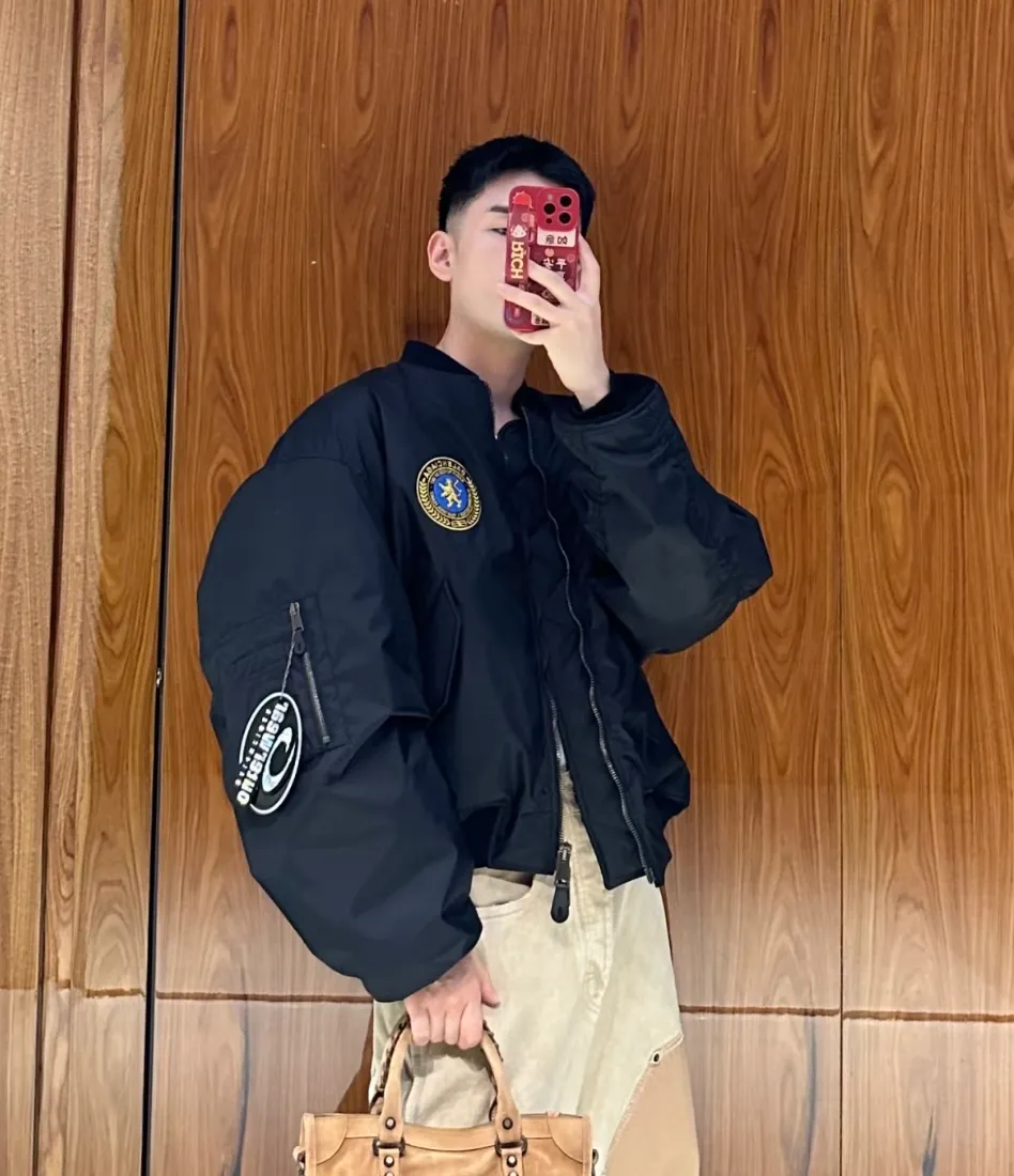 Balenciaga / Balenciaga Manchester United Lion Badge Flying Zip Cotton Jacket Upper Body Consultation Pictureℹ️