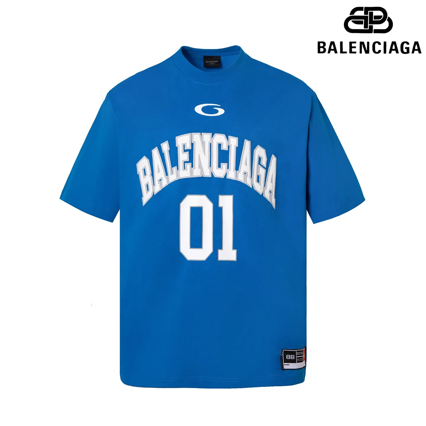🅿️200 9180# Detailed picture Top version [[BALENCIA*GA] official website quality Paris new basketball jersey embroidered printed short-sleeved T-shirt OS version loose dropped shoulders Unisex fabric: 260 grams 100% cotton double yarn Process: embroidery printing on the front panel Car stamp in the lower left corner Back panel printing Garment washing Shape fixing Color: black white blue purple yellow Size: XS S M L