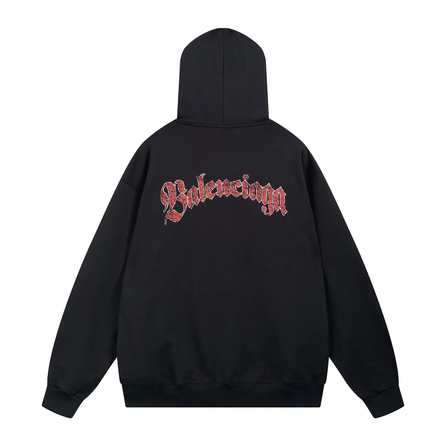🅿️340 real photos [Top version. Official website quality] BALENCI*GA/Paris.SS25 latest front badge icon and back letter LOGO computer direct-printed hooded long-sleeved sweatshirt. The brick cabinets are synchronized. The authentic product is developed at the first time. The fabric is made of Paris ZP custom-woven and dyed cotton sweatshirt. Weighing 460 grams, the cloth surface is clean. The cloth pattern is clear, soft and comfortable. The threads are dyed with no color difference. The printing adopts imported direct-injection printing. The letters are clear and the effect is three-dimensional. The version adopts OS loose shoulder design. Same style for men and women. Code: BL259975 Color: Black Size: XS S M L