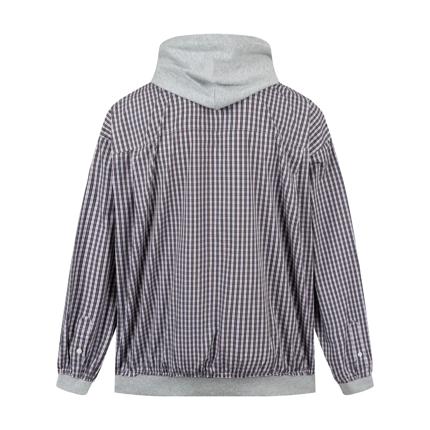 🅿️560 [Exclusive supply] BLCG spliced plaid hooded jacket. The fabric is made of custom-dyed high-density plaid fabric. The minimum order quantity is 1000 meters. The minimum order quantity is 8 strips of threaded spliced knitted fabric. The buttons are first-class shell buttons. Mold-opening and engraving. The cost of shell buckles is only 2.5 (different from ordinary buttons in the market). The zippers are made of real antique silver zippers. Mold-opening customization. The embroidery is imported Tajima embroidery. Precise operation. Matching and positioning small grids is the most troublesome. Normal workers are not willing to do it. In addition, the splicing cost is extremely expensive. Size:S/M/L