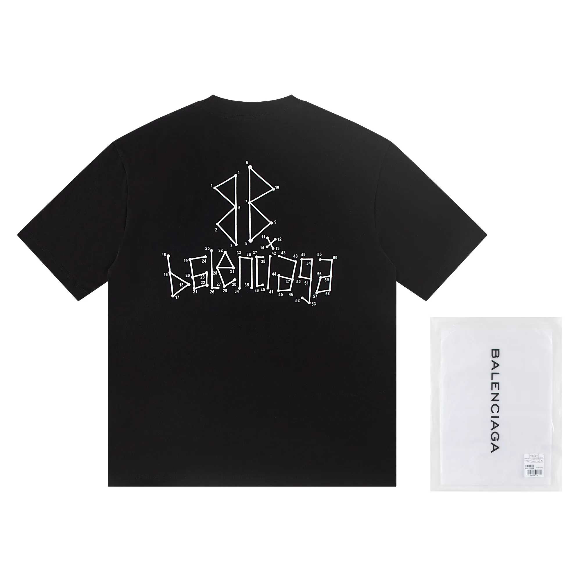 🅿️160 Balenciaga2026 new nail chain T-shirt Material: Made of high version 300g double yarn combed cotton Size: S M L XL Color: black and white Style number: W2805