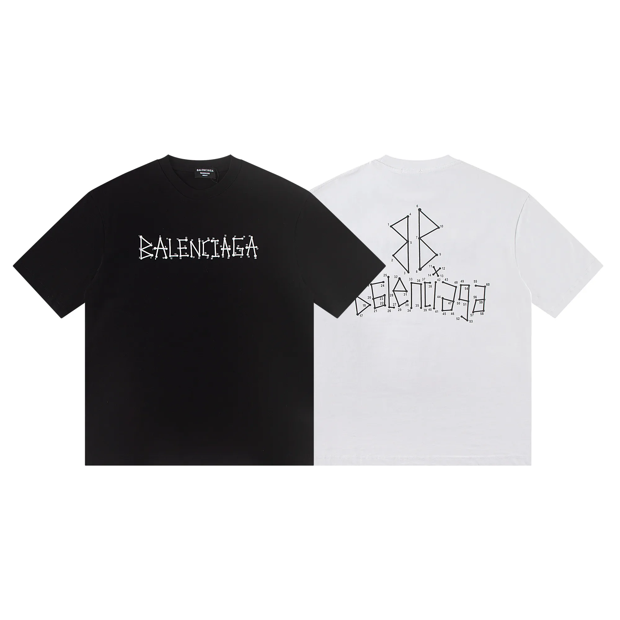 🅿️160 Balenciaga2026 new nail chain T-shirt Material: Made of high version 300g double yarn combed cotton Size: S M L XL Color: black and white Style number: W2805