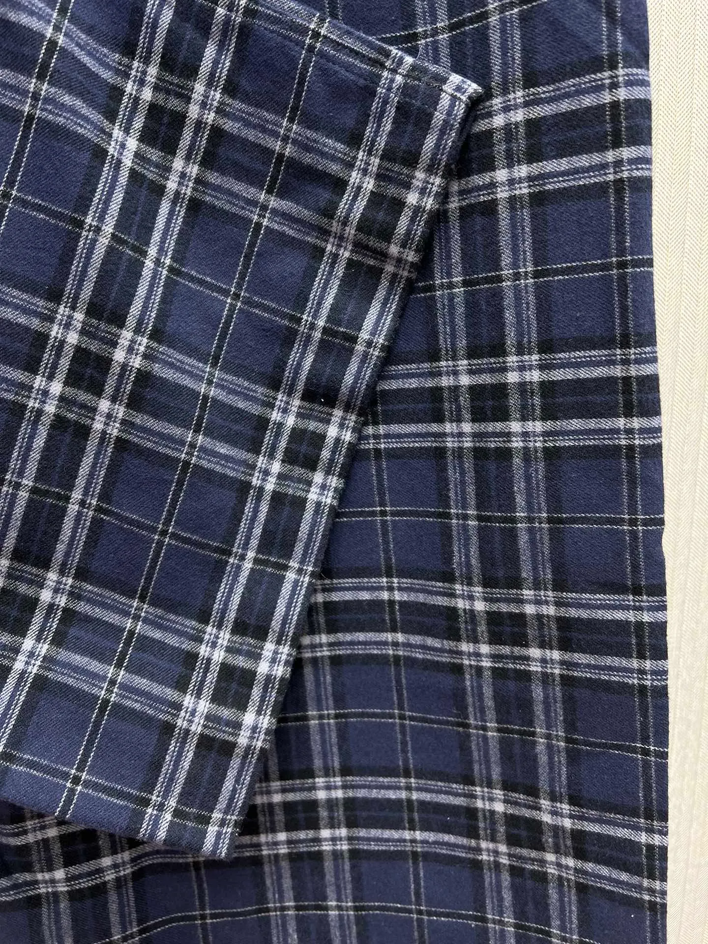 🅿️500 Paris 25ss new BAGGY trousers Navy blue and gray plaid flannel Baggy trousers High version Size: S.M.L.