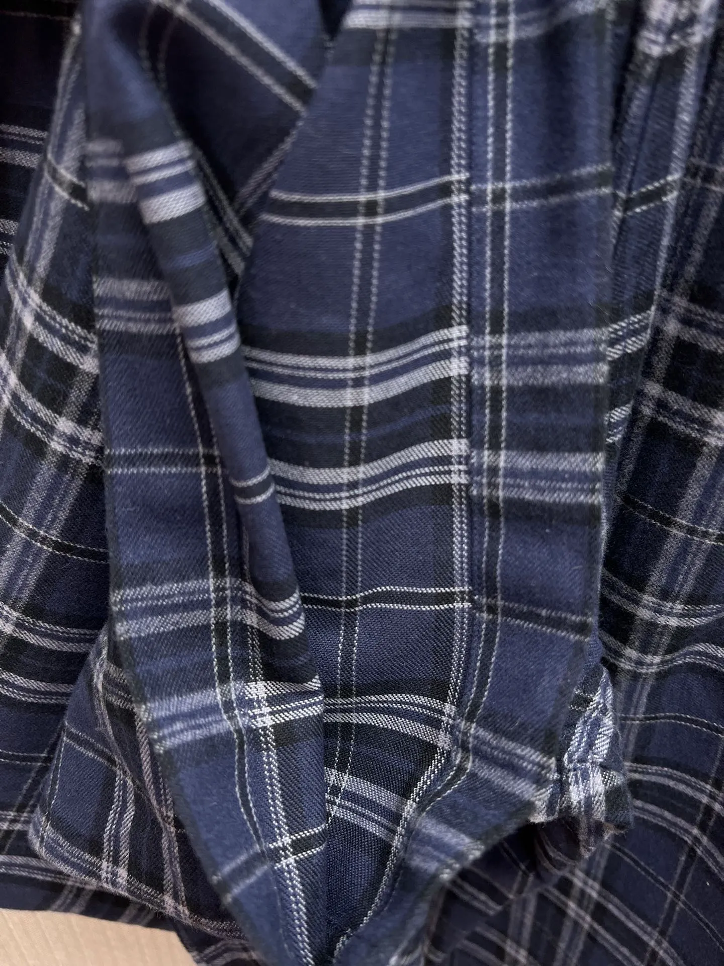 🅿️500 Paris 25ss new BAGGY trousers Navy blue and gray plaid flannel Baggy trousers High version Size: S.M.L.