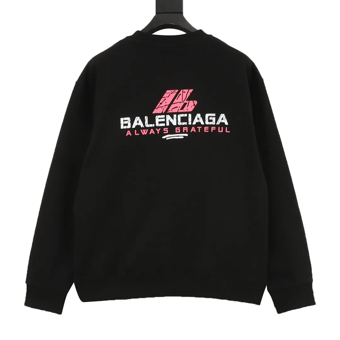 🅿️500 Balenciaga 25FW crack print round neck sweatshirt 480g high-grade combed cotton fabric counter collar label purchase-grade white thick plate hang tag original hanging grain three-dimensional foam print on the front and back strong sense of layering same style for men and women couple style oversize version loose size: S-XL