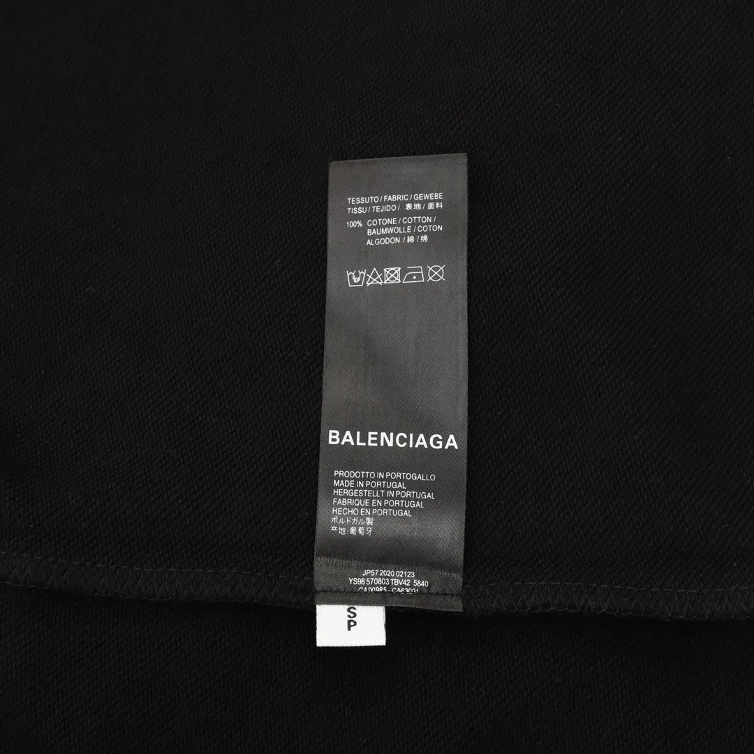 🅿️500 Balenciaga 25FW crack print round neck sweatshirt 480g high-grade combed cotton fabric counter collar label purchase-grade white thick plate hang tag original hanging grain three-dimensional foam print on the front and back strong sense of layering same style for men and women couple style oversize version loose size: S-XL