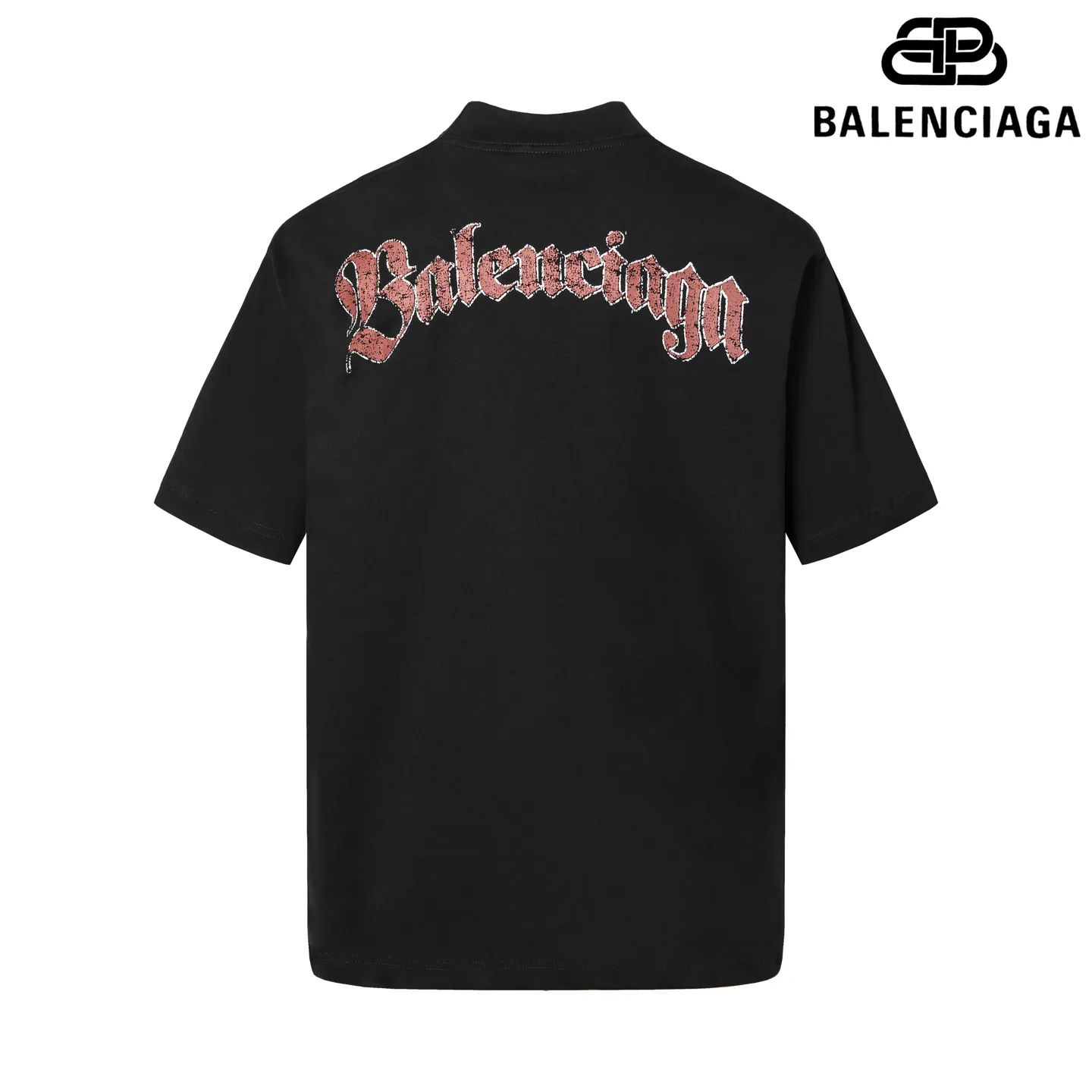 🅿️190 9208# Detailed picture Top version [[BALENCIA*GA] official website quality Paris new front and back letter badge icon LOGO printed short-sleeved T-shirt OS version Loose dropped shoulders Unisex style Fabric: 260 grams 100% cotton double yarn Technology: front and rear digital direct printing Garment washing Shape solid color Color: black off-white Size: XS S M L
