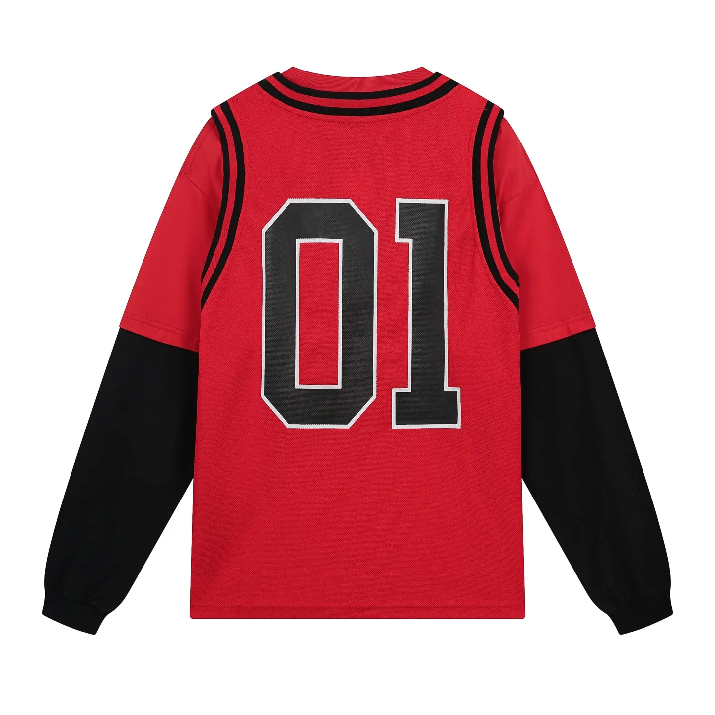 🅿️280 real photos [Top version. Official website quality] BALENCI*GA/Paris.SS25 latest basketball uniform fake 3-piece set of embroidered printed long-sleeved T-shirt. The vest is made of mesh. The front embroidery uses Tajima computer embroidery machine to patch embroidery and print, and the back piece is printed. Extra heavy craftsmanship. Brick cabinets are synchronized. Genuine products are developed at the first time. The fabric is made of Paris ZP custom-woven and dyed cotton double yarn. The weight is 260 grams, the cloth surface is clean, the cloth pattern is clear, soft and comfortable, and the vest is made of mesh. The threads are dyed with no color difference. The printing uses environmentally friendly imported materials, the letters are clear and the effect is three-dimensional. The version adopts OS loose shoulder design. Same style for men and women. Code: BL255089 Color: Cailan, red Size: XS S M L