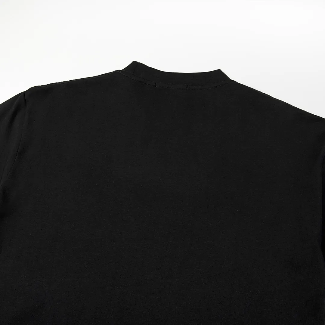 🅿️180 9120# Detailed picture Top version [[BALENCIA*GA] official website quality Paris new black 8 pear Gautama short-sleeved T-shirt OS version Loose dropped shoulders Unisex style Fabric: 260g 100% cotton double yarn Technology: Front panel digital direct printing Garment washing Shape solid Color: Black White Size: XS S M L