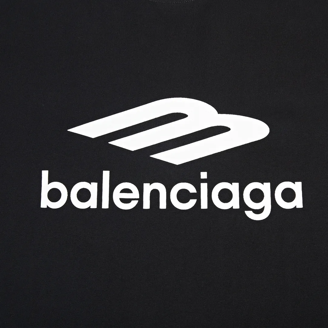 🅿️160 9128# Detailed picture Top version [[BALENCIA*GA] official website quality Paris new 3M classic letter LOGO printed short-sleeved T-shirt OS version Loose dropped shoulders Unisex style Fabric: 260 grams 100% cotton double yarn Technology: front and rear left and right sleeve printing Garment wash Shape solid color Color: black white Size: XS S M L